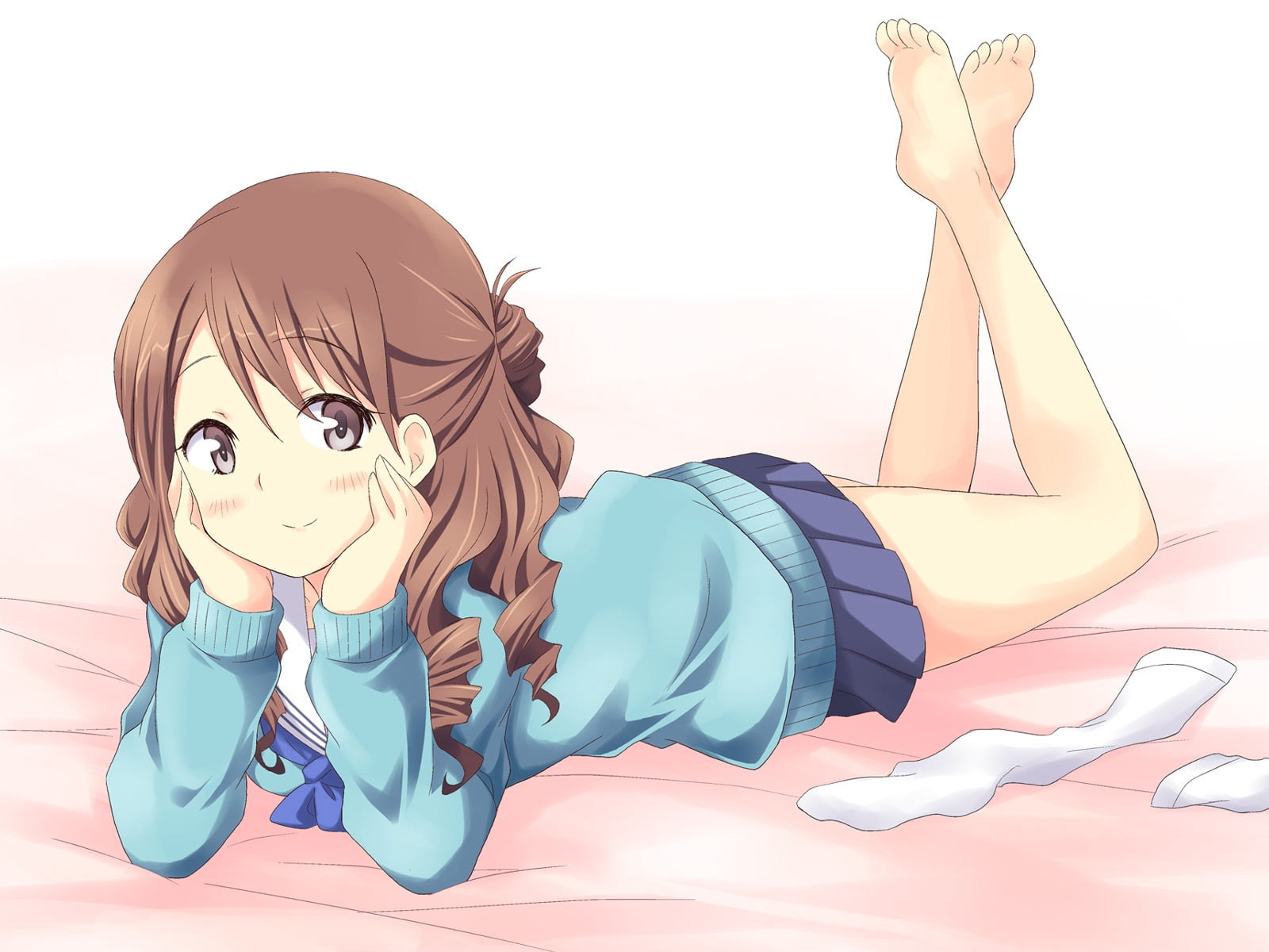 close-up, child, brunette, smile, art and craft, nature, character, people, 720P, creativity, girls, haired, wakura yuina, socks, brown, real people, indoors, HD Wallpaper