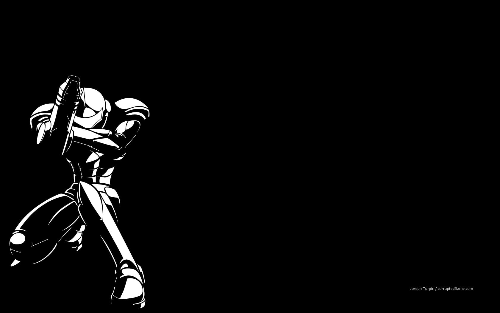 contrast, varia, metroid, power, armor, high, samus, 720P, aran, black, white, HD Wallpaper