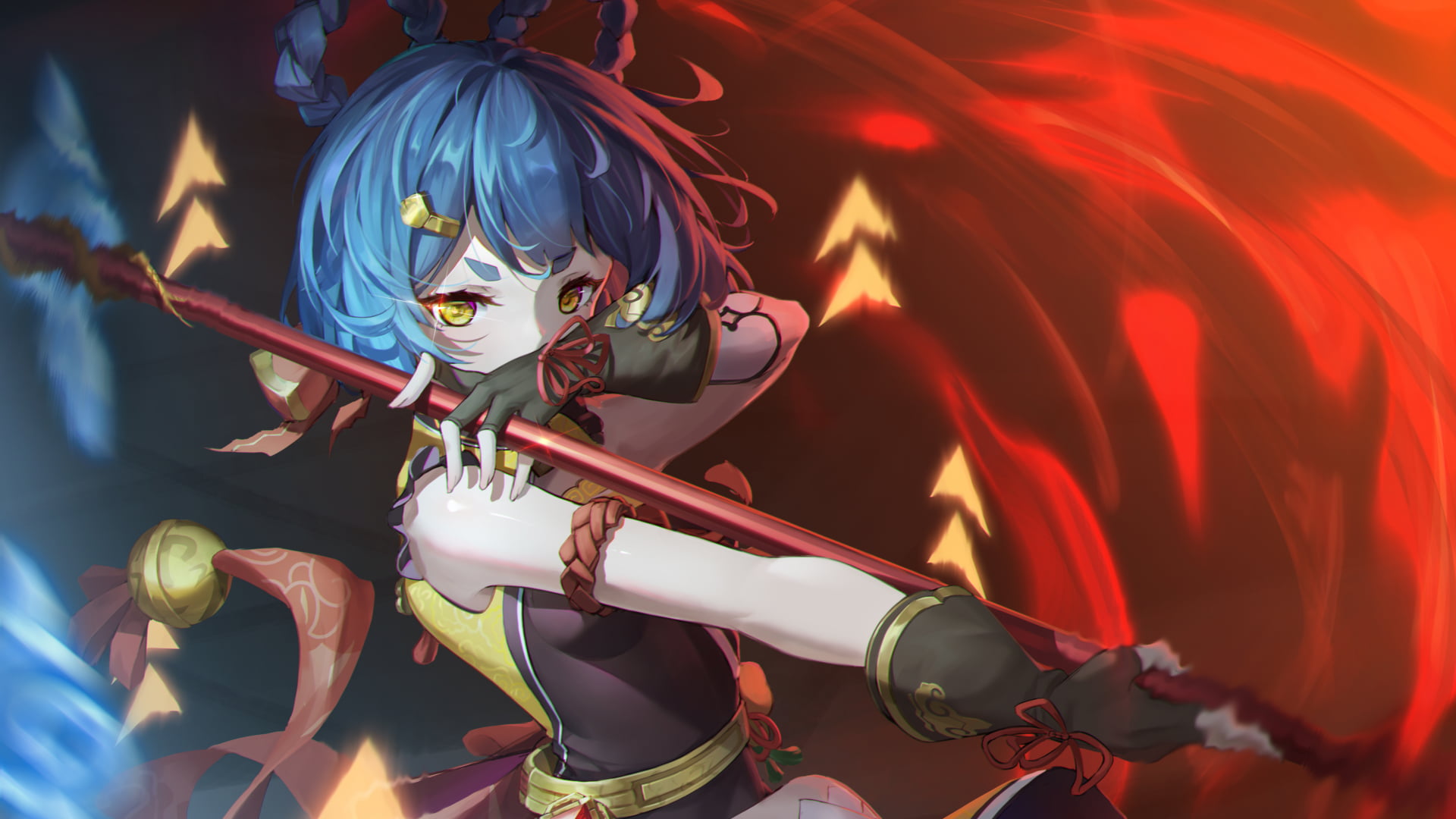 Xiangling (Genshin Impact), 1080P, Genshin Impact, anime girls, HD Wallpaper