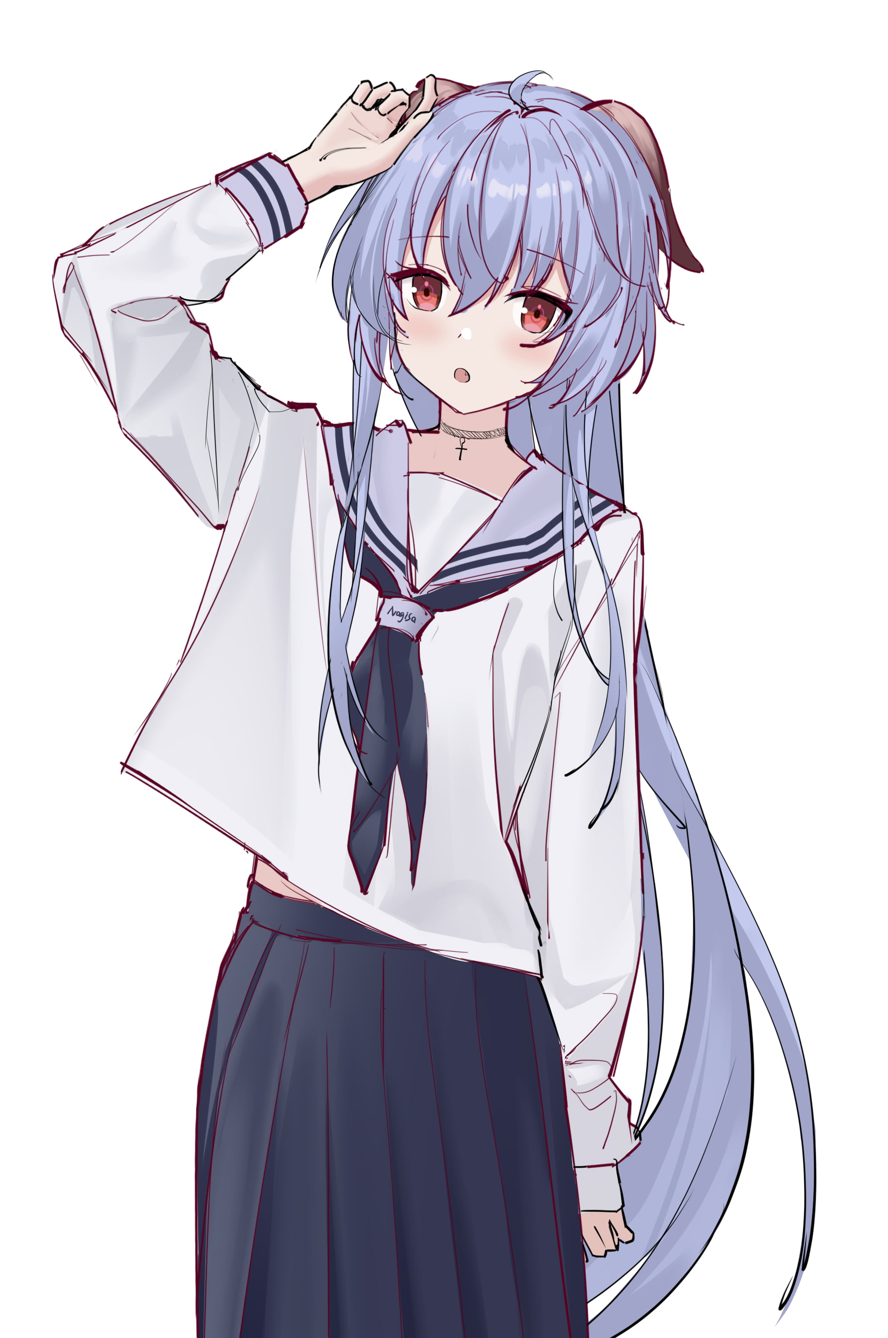 Genshin Impact, Ganyu (Genshin Impact), anime girls, school uniform, 2K, Phone HD Wallpaper
