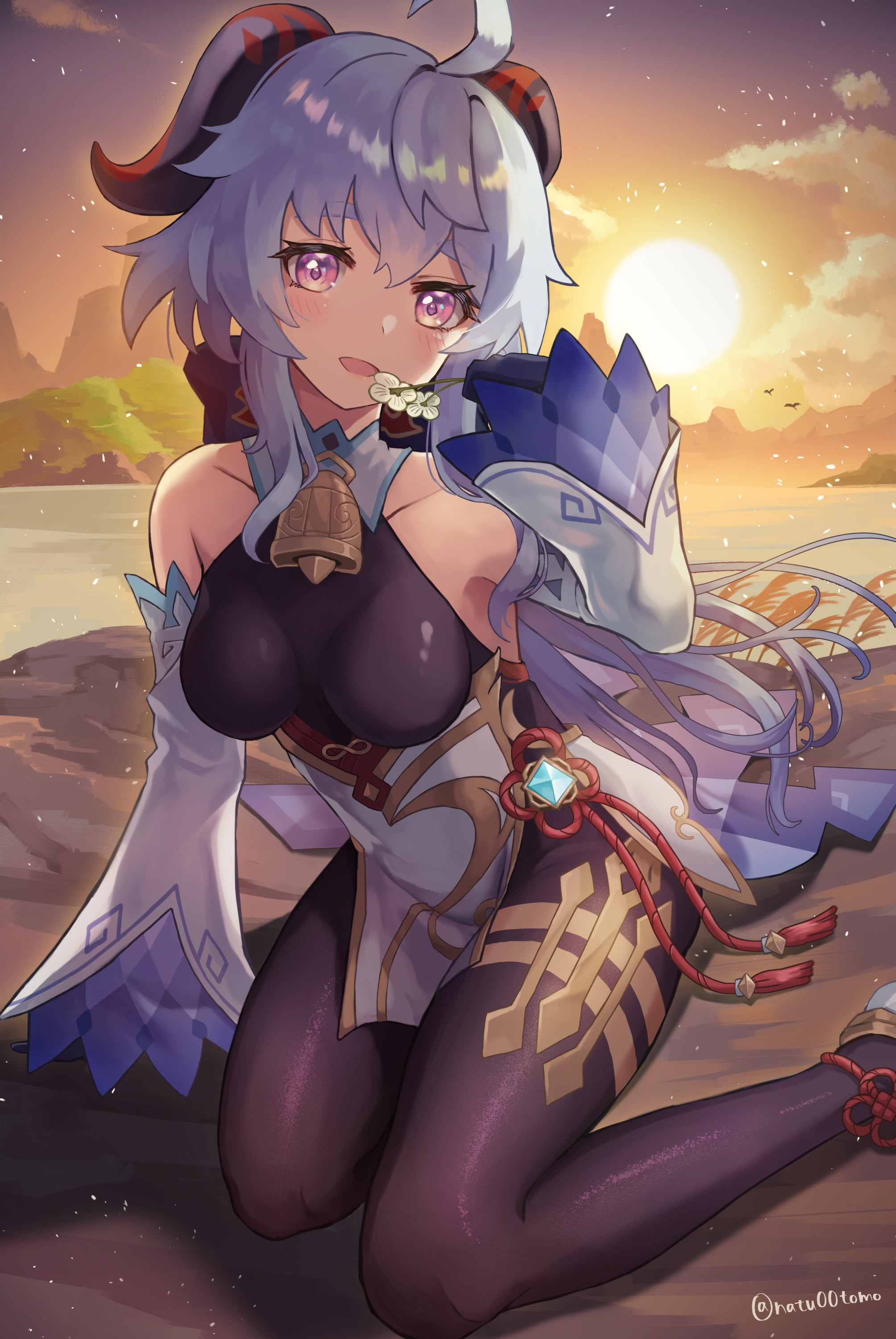 bodystockings, anime girls, 2K, Genshin Impact, Ganyu (Genshin Impact), Phone HD Wallpaper