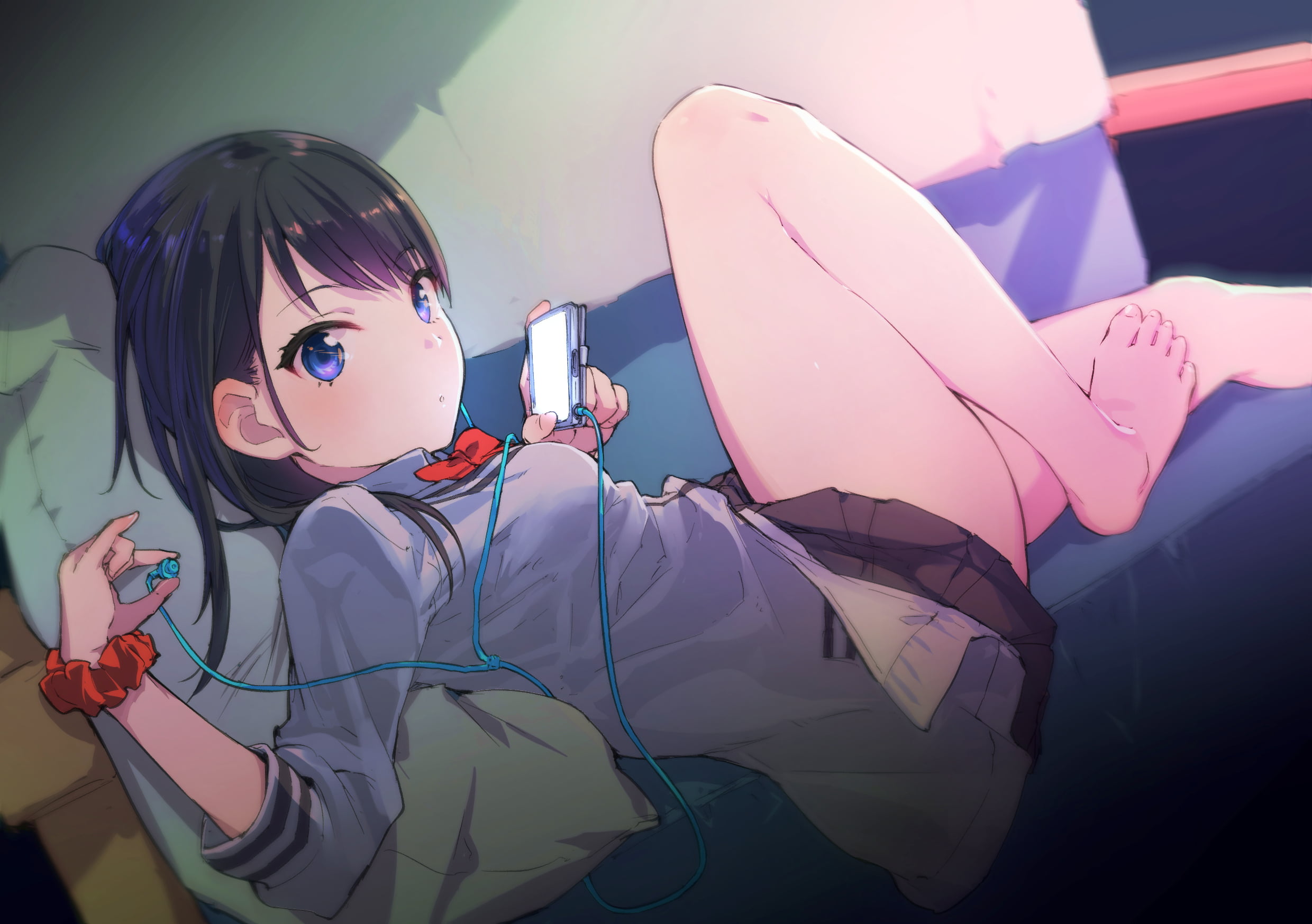 SSSS.GRIDMAN, Takarada Rikka, barefoot, 1080P, HD Wallpaper