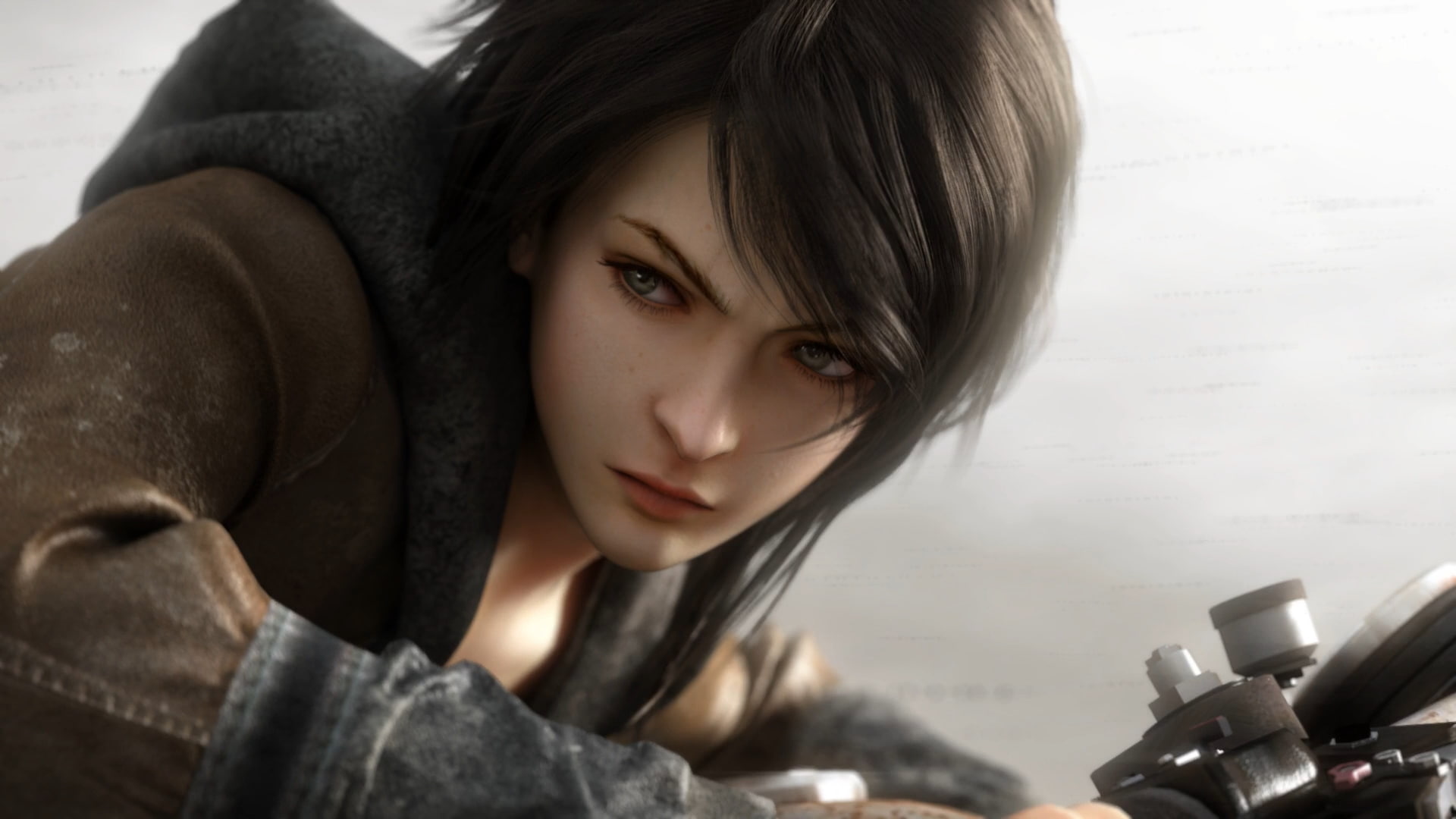 3D, women with bikes, anime girls, 1080P, short hair, The Last Tree, HD Wallpaper