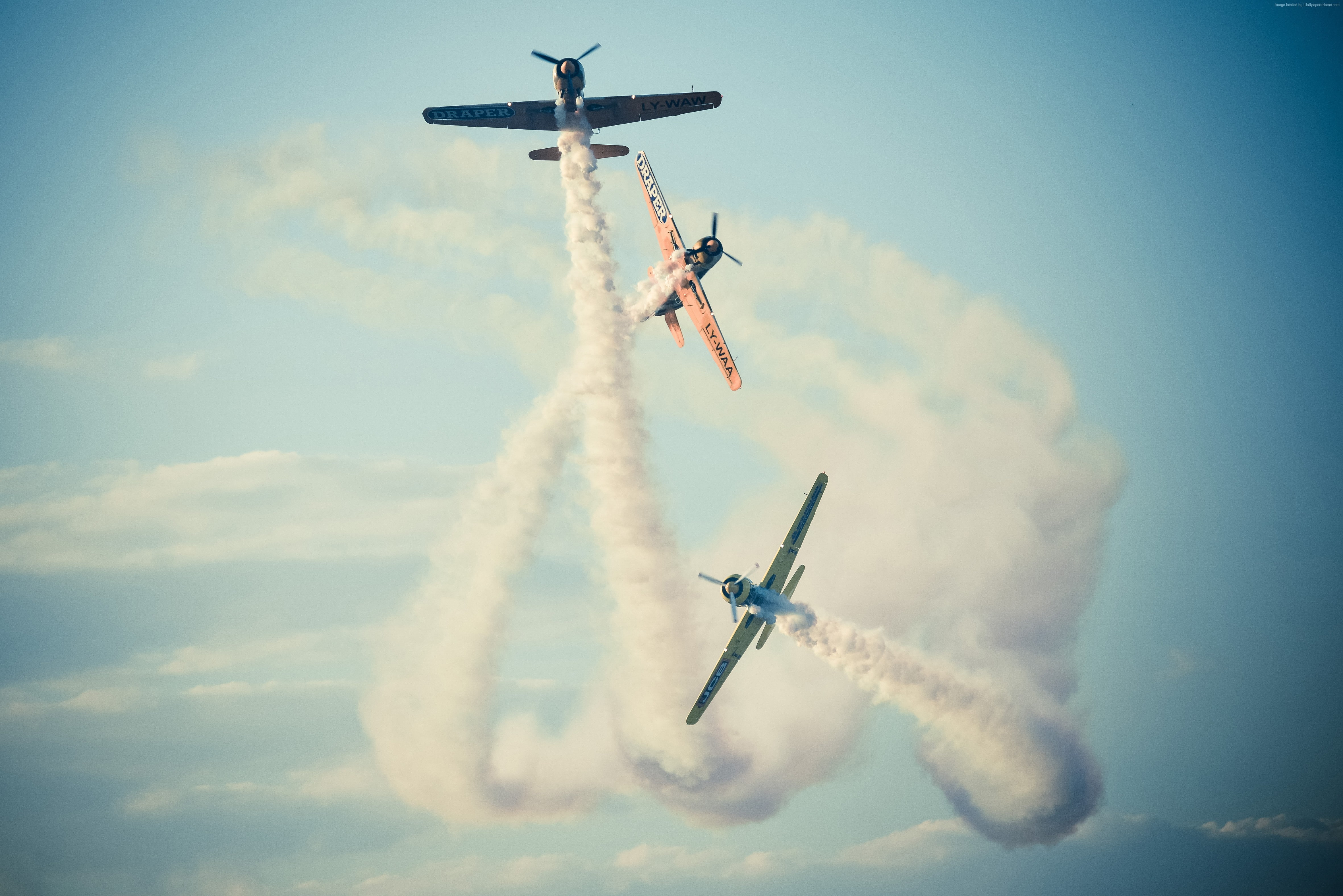 plane, on the move, travel, planes, flying, 2015 Sony World Photography Awards, 4k, 4K, vapor trail, no people, 5k, smoke - physical structure, mode of transportation, HD Wallpaper