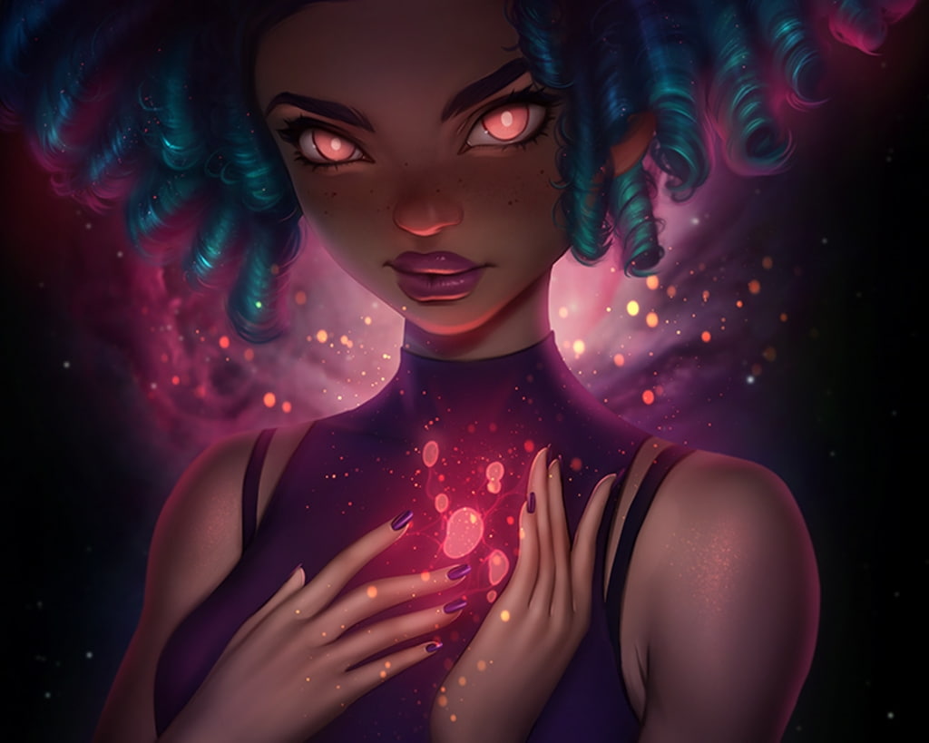 luminos, ayyasap, 480P, pink, Loish, blue, fantasy, hand, girl, HD Wallpaper