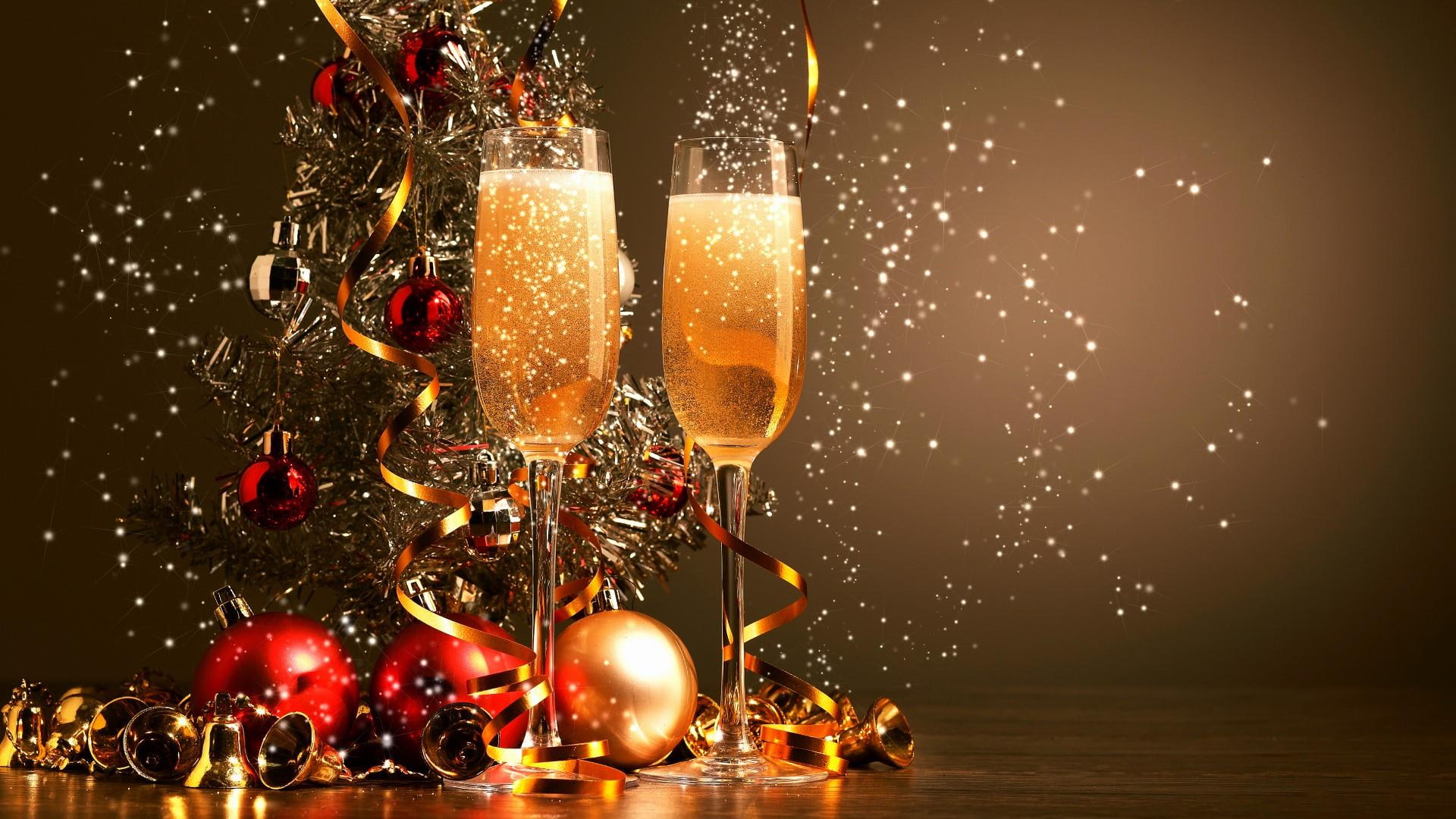 1080P, decoration, glasses, champagne, HD Wallpaper