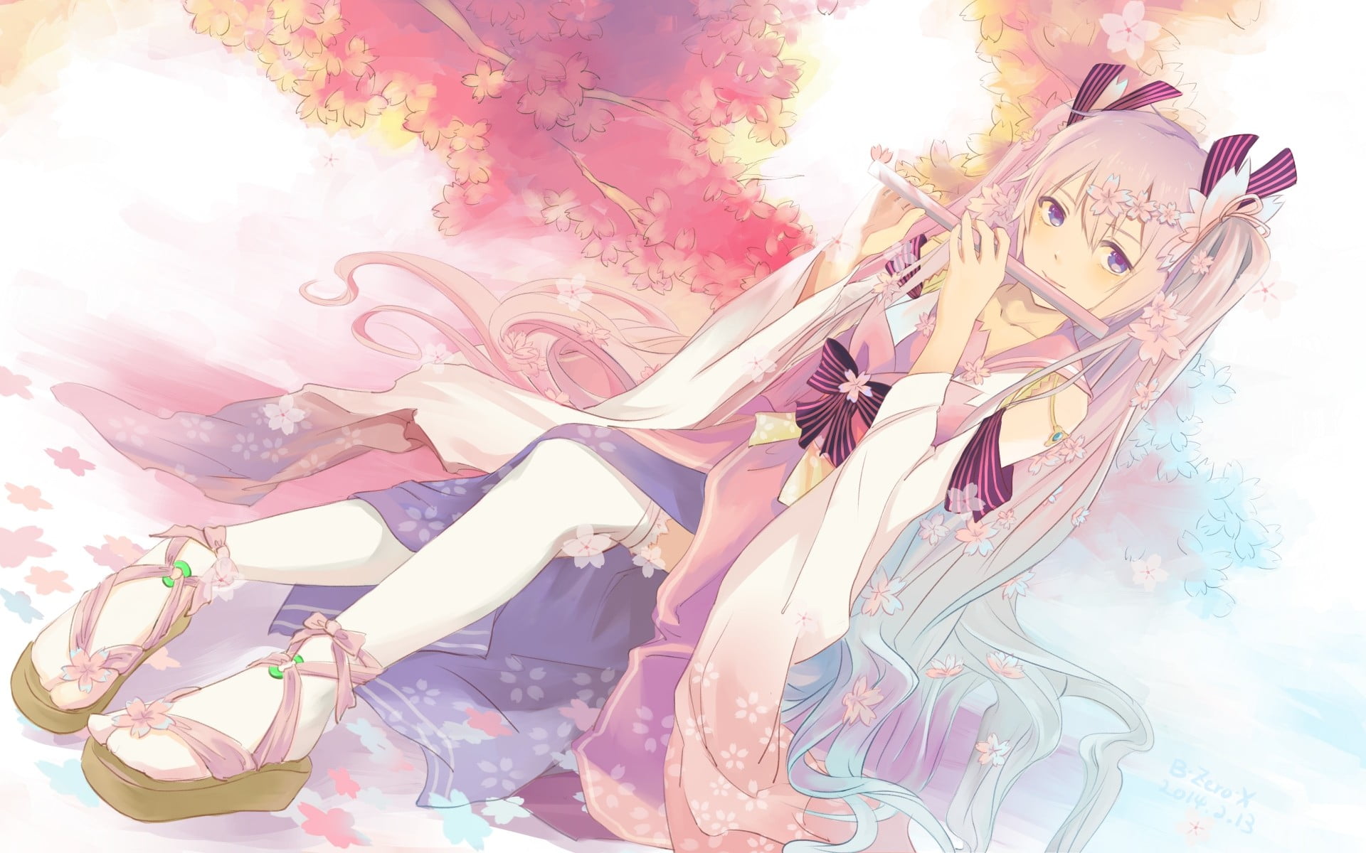 creativity, art and craft, flower, no people, anime girls, low angle view, close-up, 1080P, nature, pattern, pink color, long hair, full frame, representation, HD Wallpaper