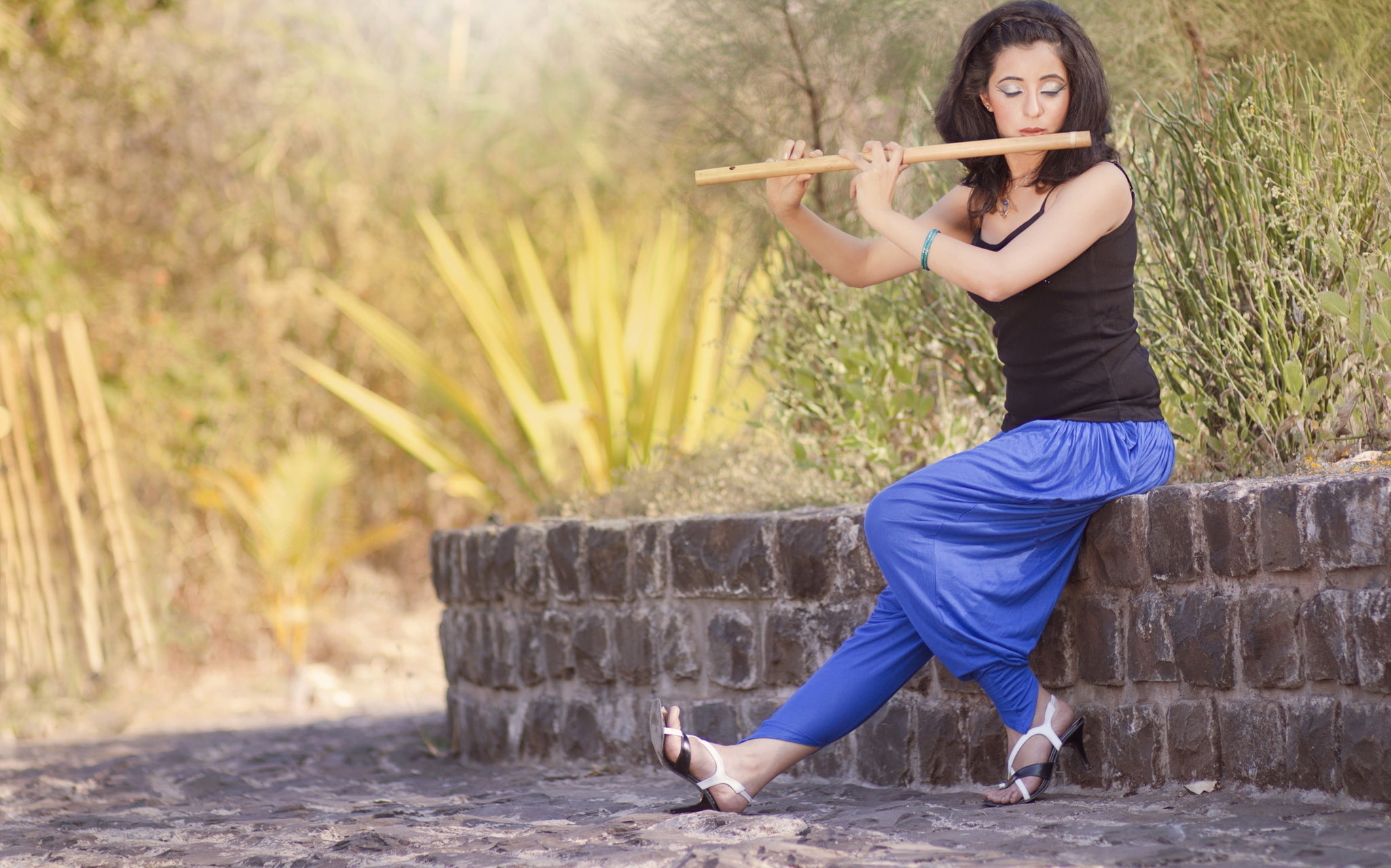 Anupama Negi Anee, Model, 1080P, flute, HD Wallpaper
