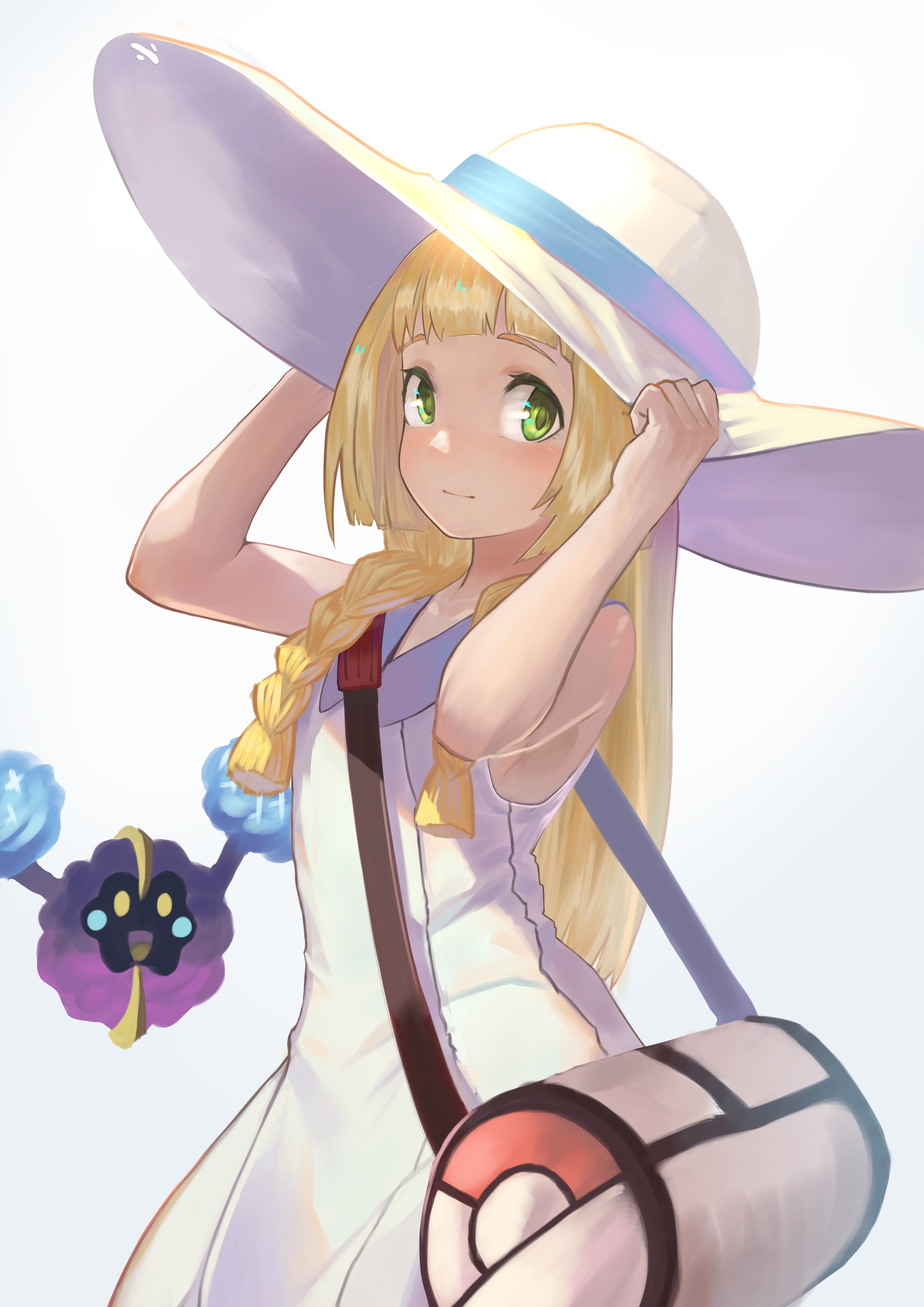pokemon, women, fun, lillie, blonde, cute, emotion, smiling, beauty, hair, adult, blond hair, toy, 2K, one person, happiness, Anime, beautiful woman, braid, Phone HD Wallpaper