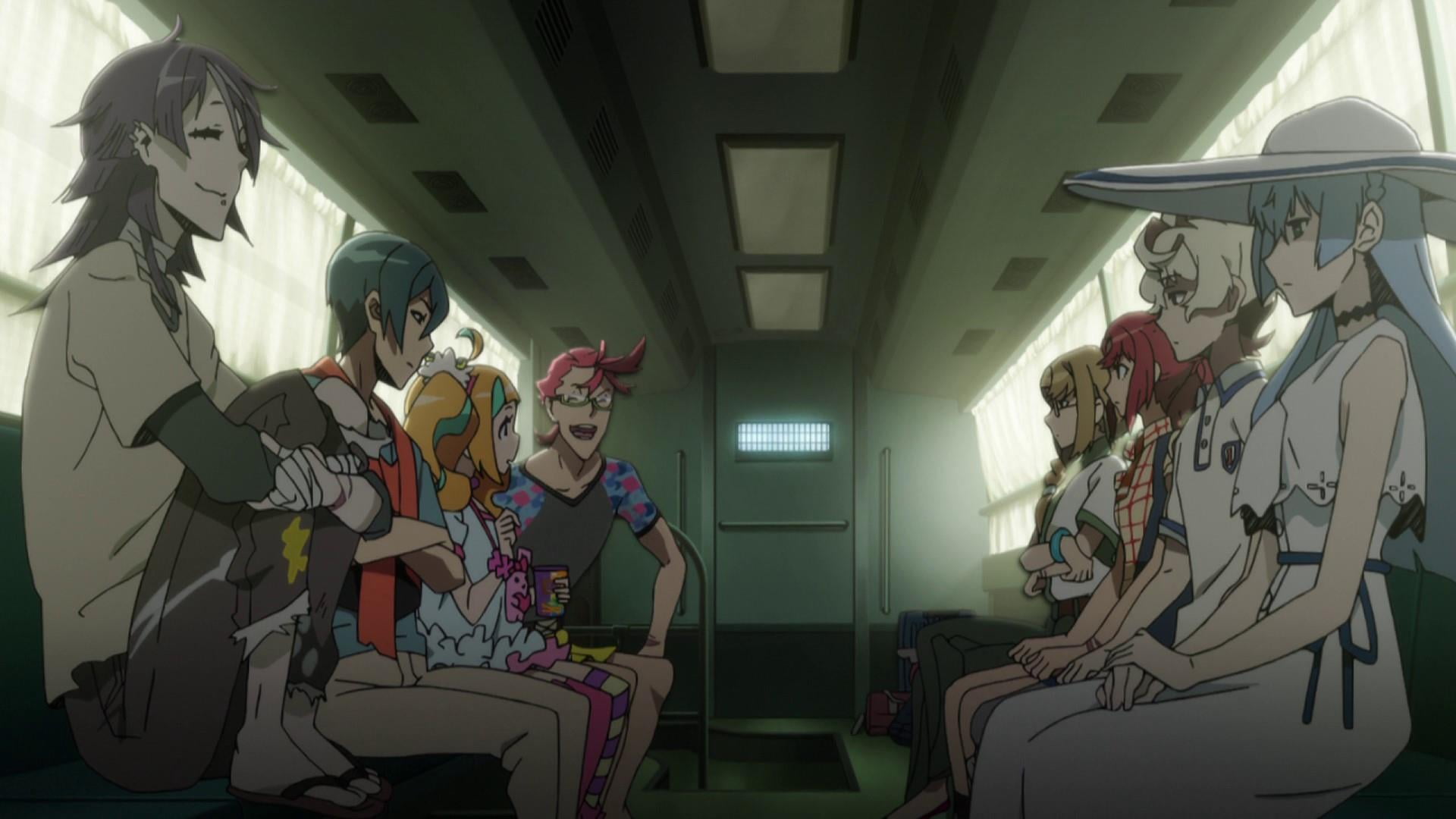 kiznaiver, male likeness, female likeness, art and craft, mural, human representation, amusement park, anime, illuminated, 1080P, indoors, statue, lighting equipment, HD Wallpaper