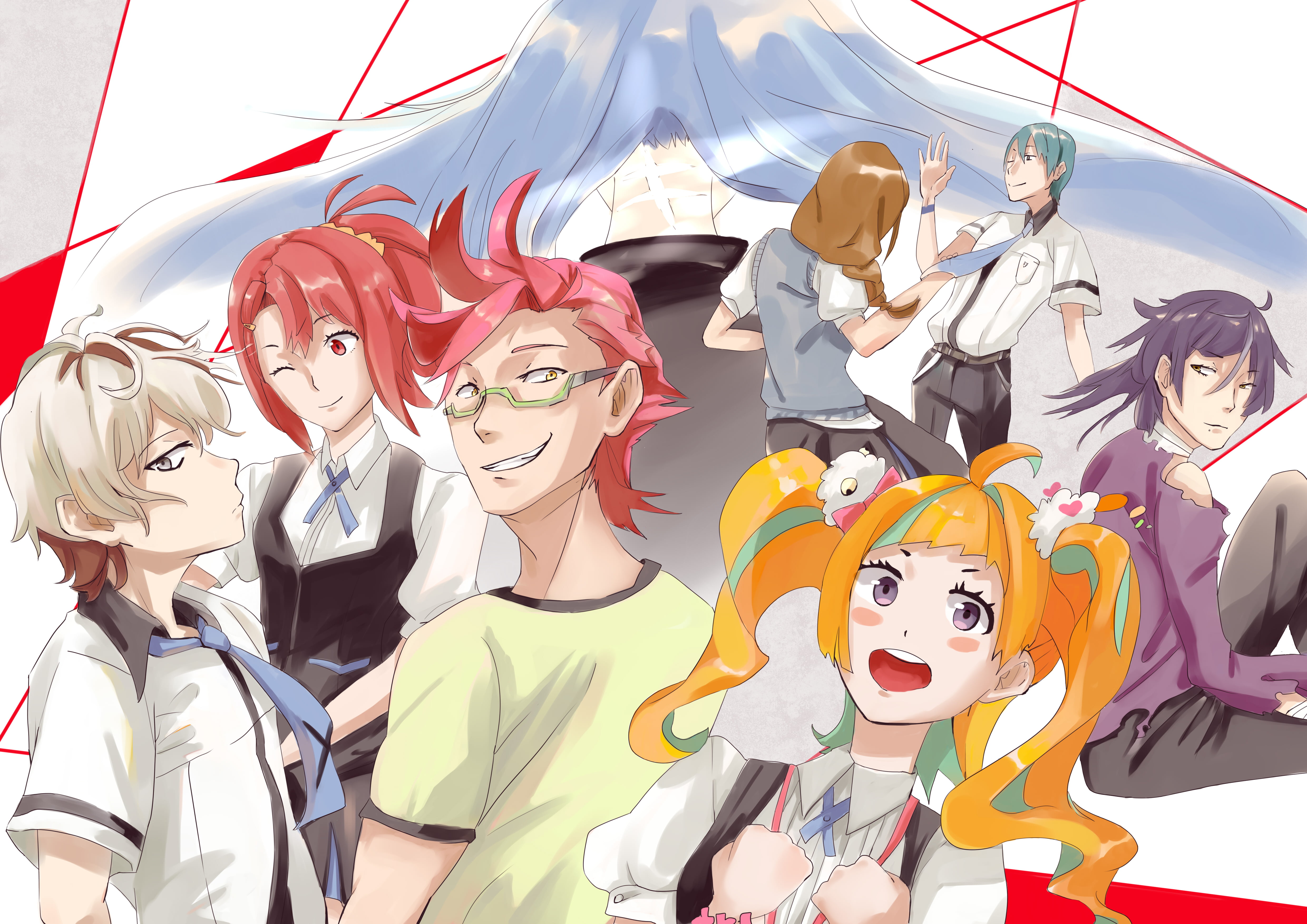Tsuguhito Yuta, Kiznaiver, Anime, 4K, Yoshiharu Hisomu, Katsuhira Agata, Niko Niiyama, Hajime Tenga, Honoka Maki, Chidori Takashiro, HD Wallpaper