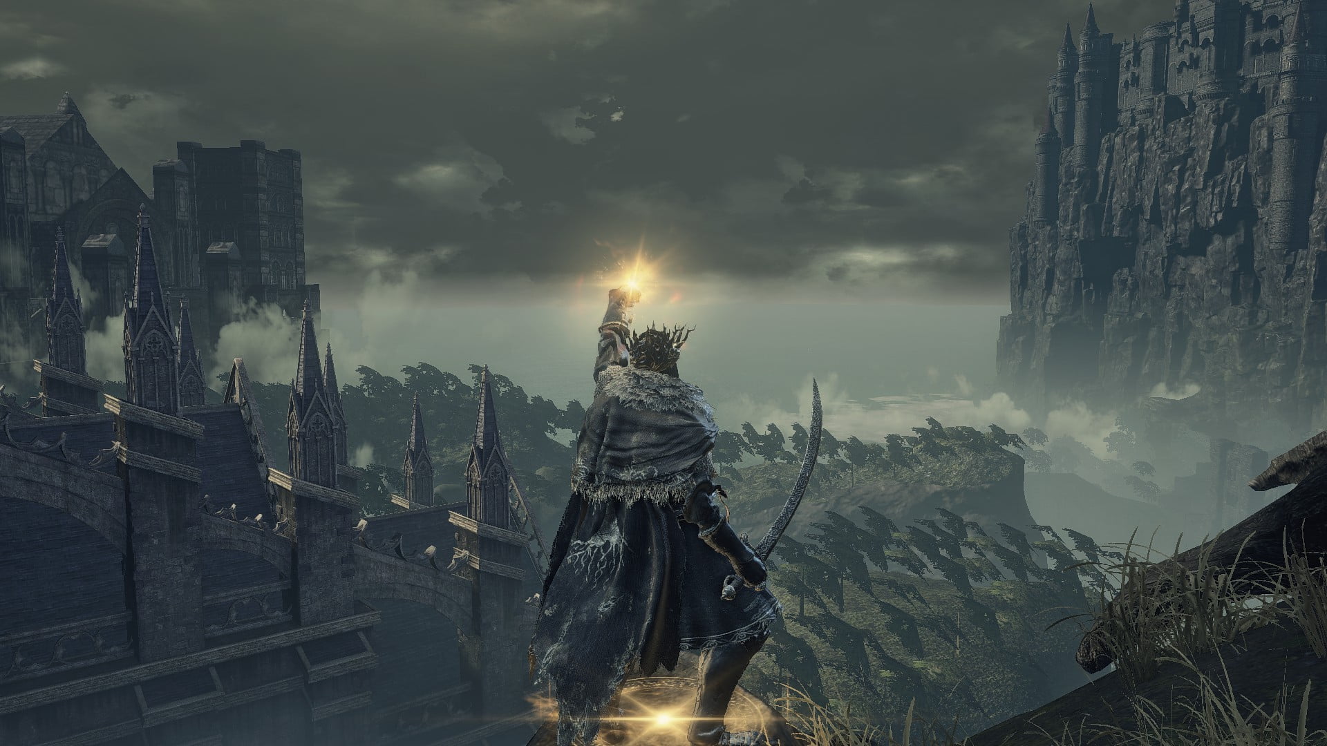 Dark Souls III, spell, trees, BANDAI NAMCO Entertainment, 1080P, screen shot, video games, HD Wallpaper
