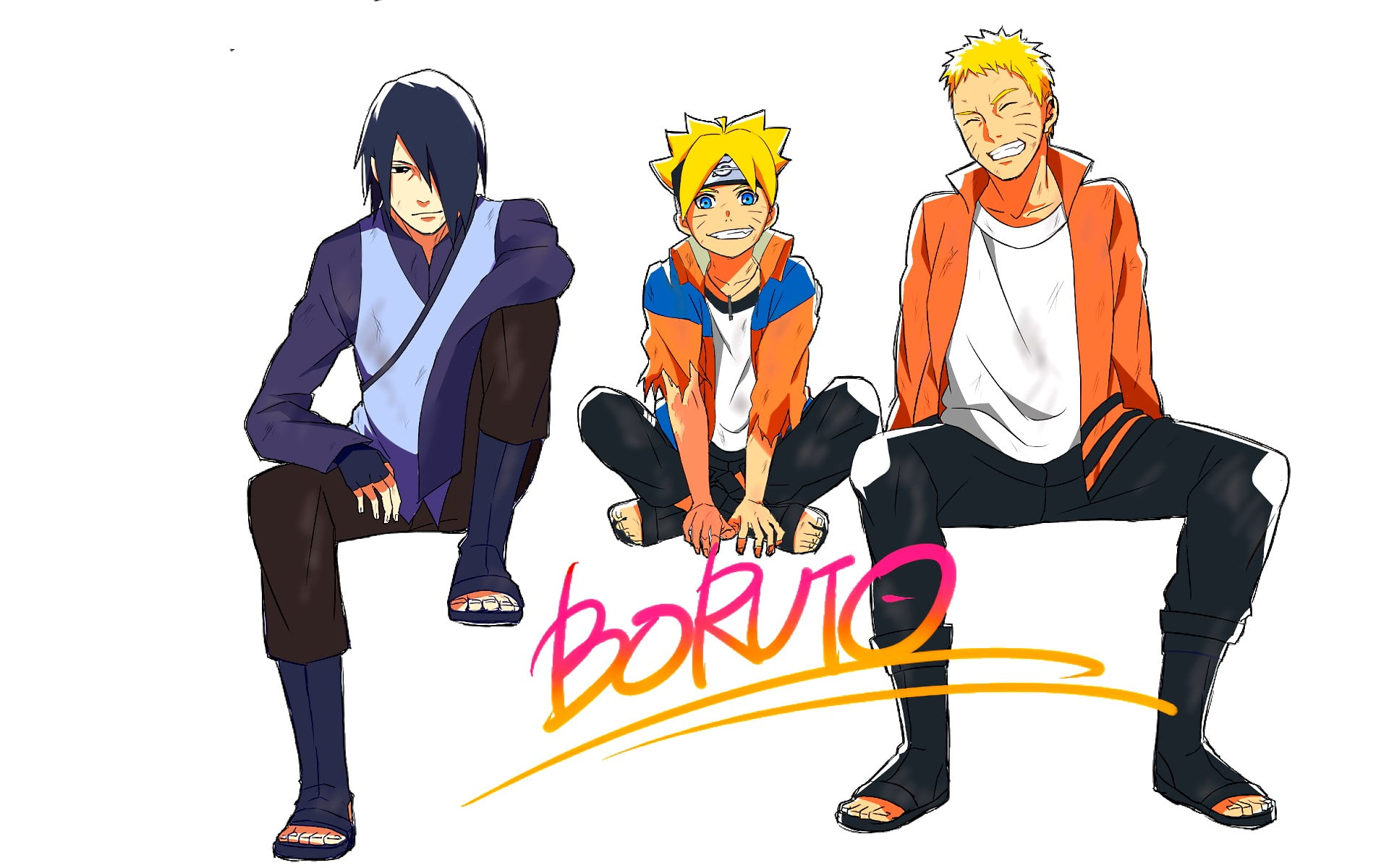 boruto naruto the movie, costume, people, males, couple - relationship, front view, white background, full length, lifestyles, females, adult, portrait, HD Wallpaper