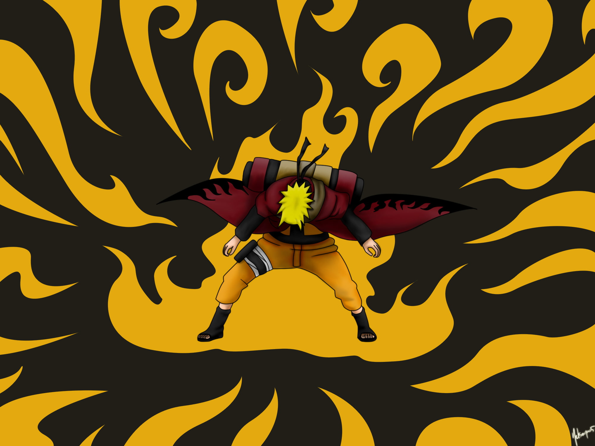 natural energy, art, Naruto, 1080P, sage mode, guy, nelsonaof, scroll, Uzumaki naruto, HD Wallpaper