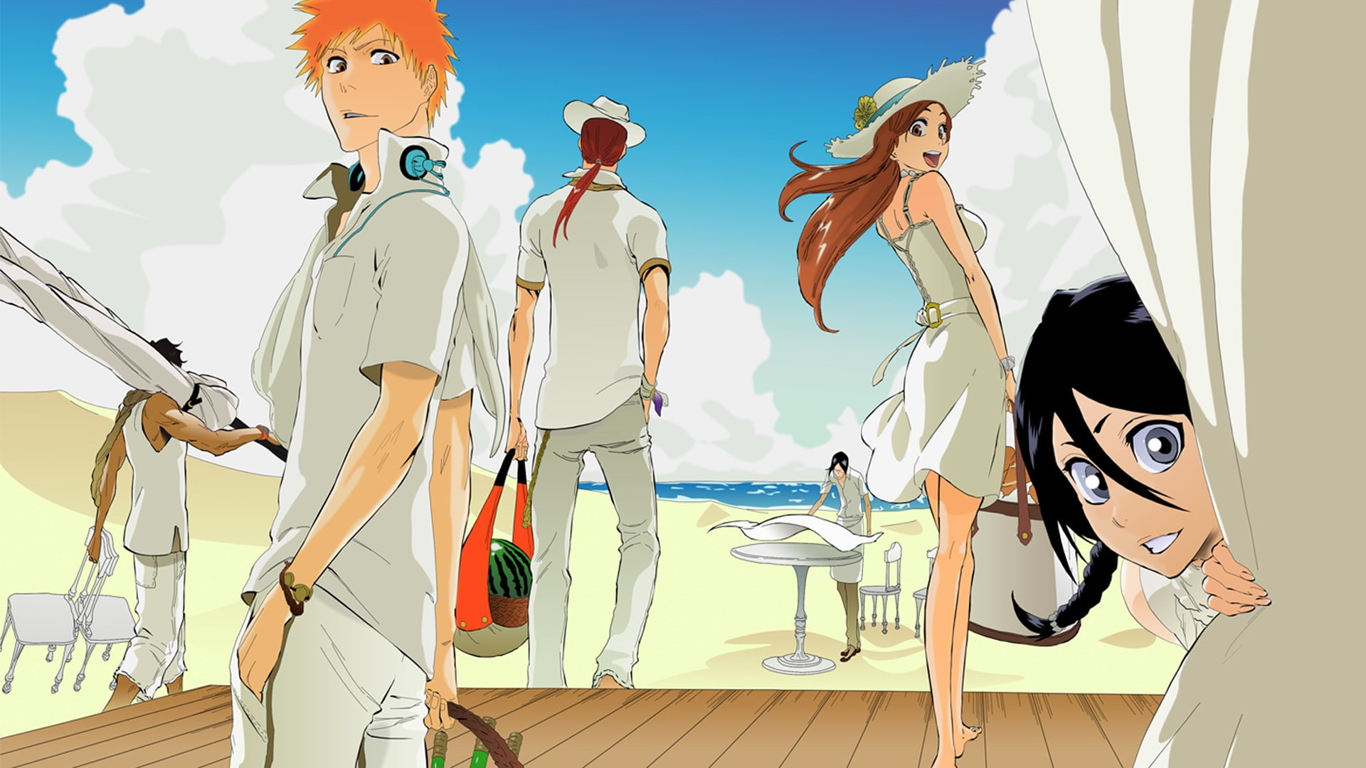 anime girls, Abarai Renji, Kurosaki Ichigo, 1080P, Ishida Uryu, Yasutora Sado, Inoue Orihime, anime, Bleach, Kuchiki Rukia, anime boys, HD Wallpaper