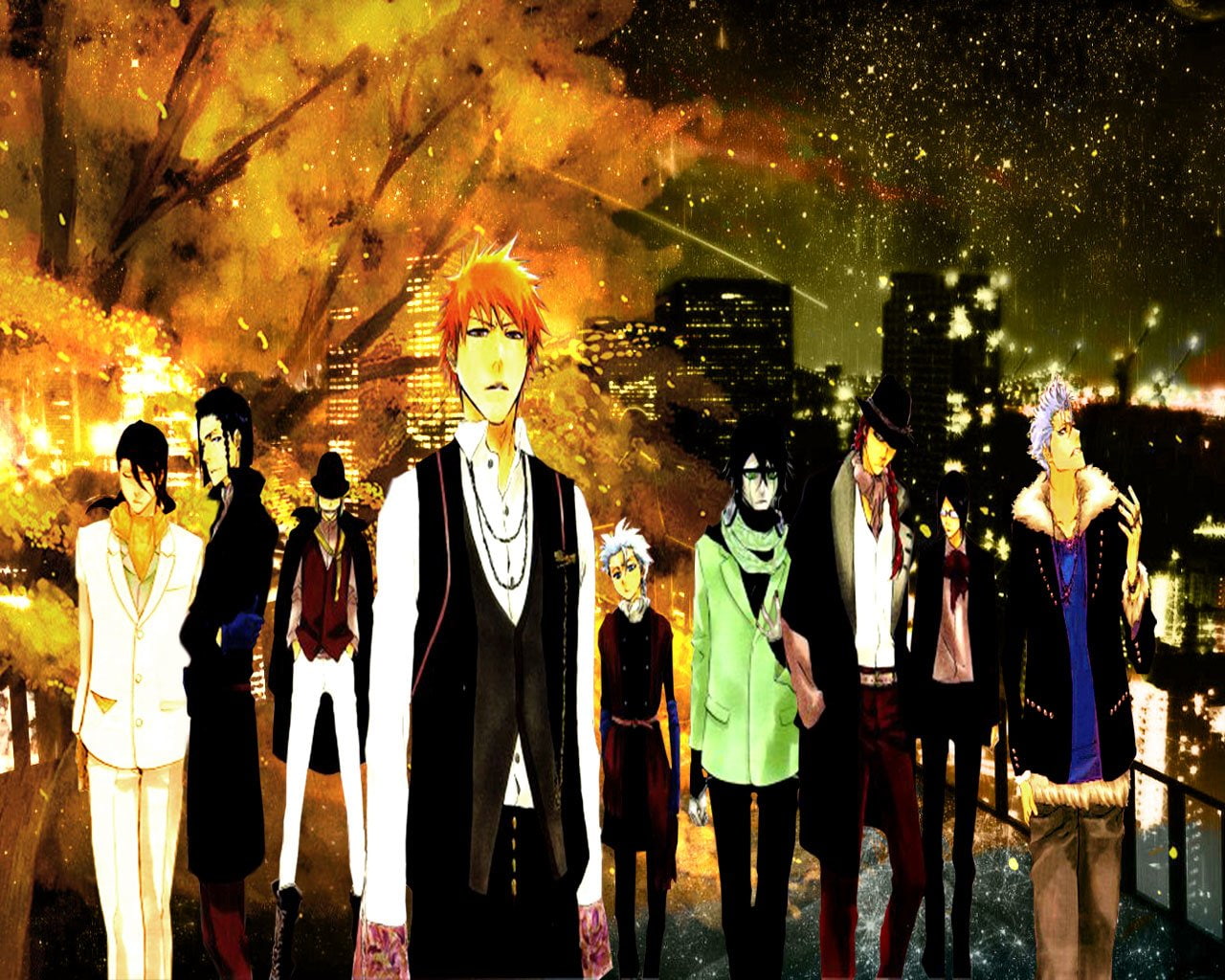 Bleach, Tōshirō Hitsugaya, Grimmjow Jaegerjaquez, Byakuya Kuchiki, Shinji Hirako, Ulquiorra Cifer, Renji Abarai, Ichigo Kurosaki, Uryu Ishida, 720P, HD Wallpaper