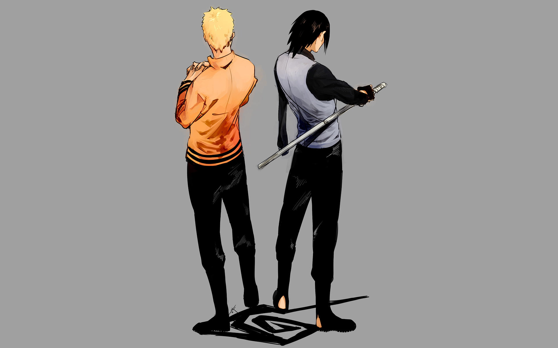 Sasuke Uchiha, man, sword, illustration, Boruto Uzumaki, Boruto, holding, Anime, 1080P, HD Wallpaper