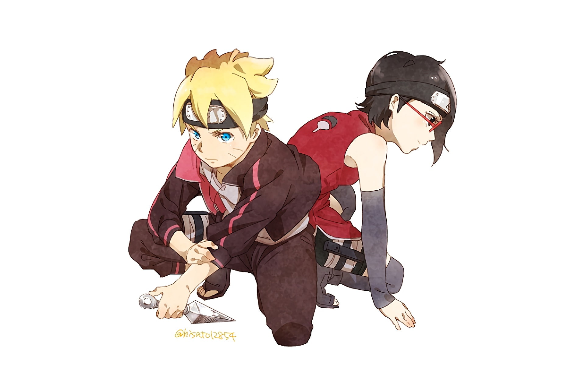 Boruto, Sarada Uchiha, Boruto Uzumaki, Anime, 1080P, HD Wallpaper