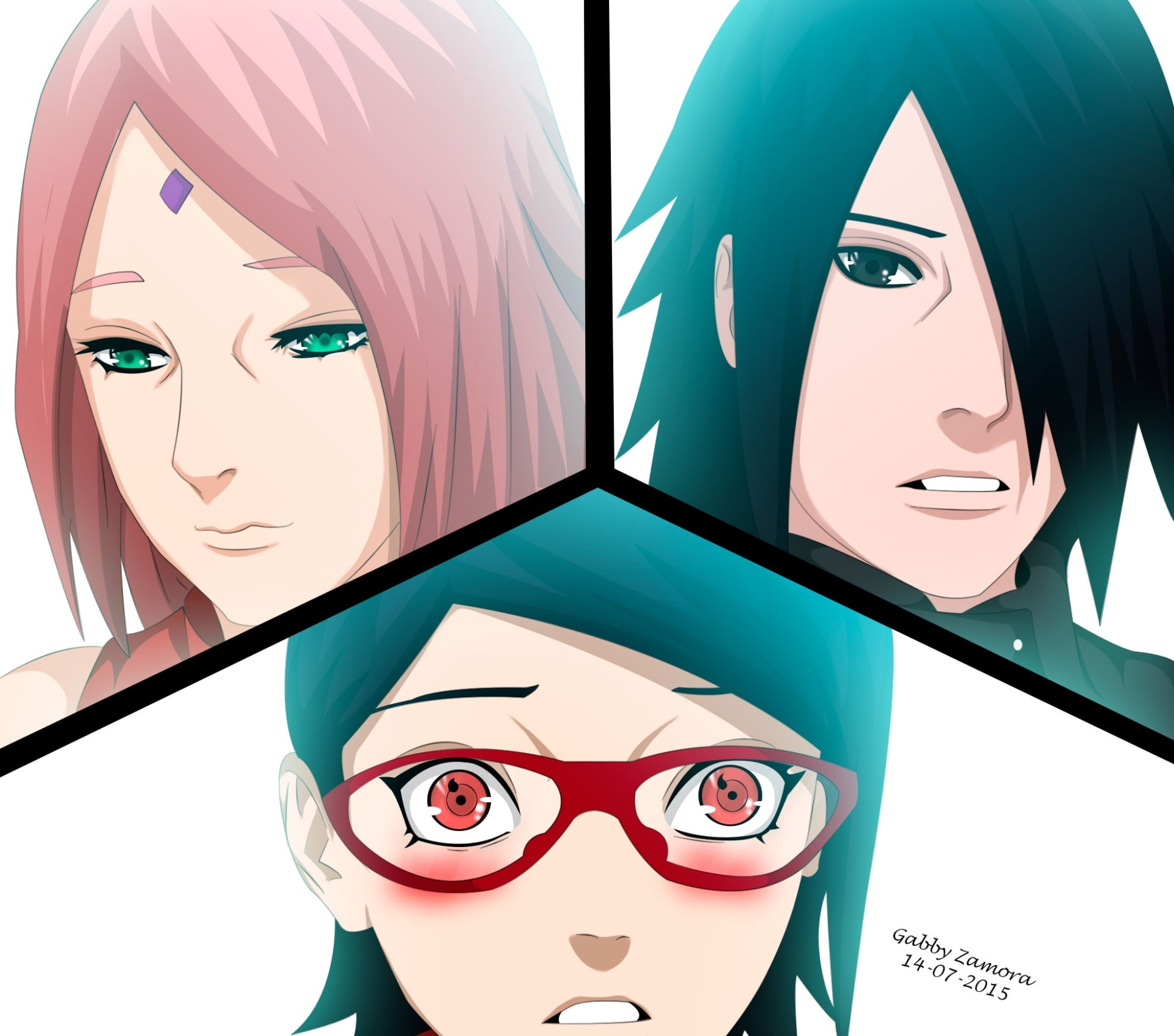 Boruto, Sasuke Uchiha, Sakura Haruno, Sarada Uchiha, 1080P, Anime, HD Wallpaper