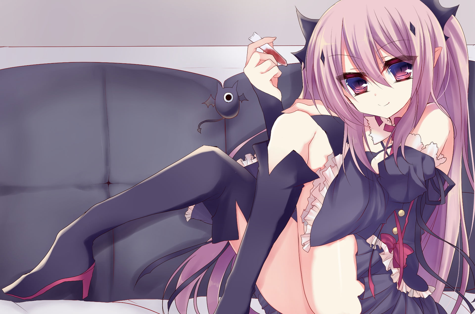 fashion, mask - disguise, clothing, lifestyles, Krul Tepes, young adult, young women, purple, standing, Anime, three quarter length, sunlight, Seraph of the End, HD Wallpaper