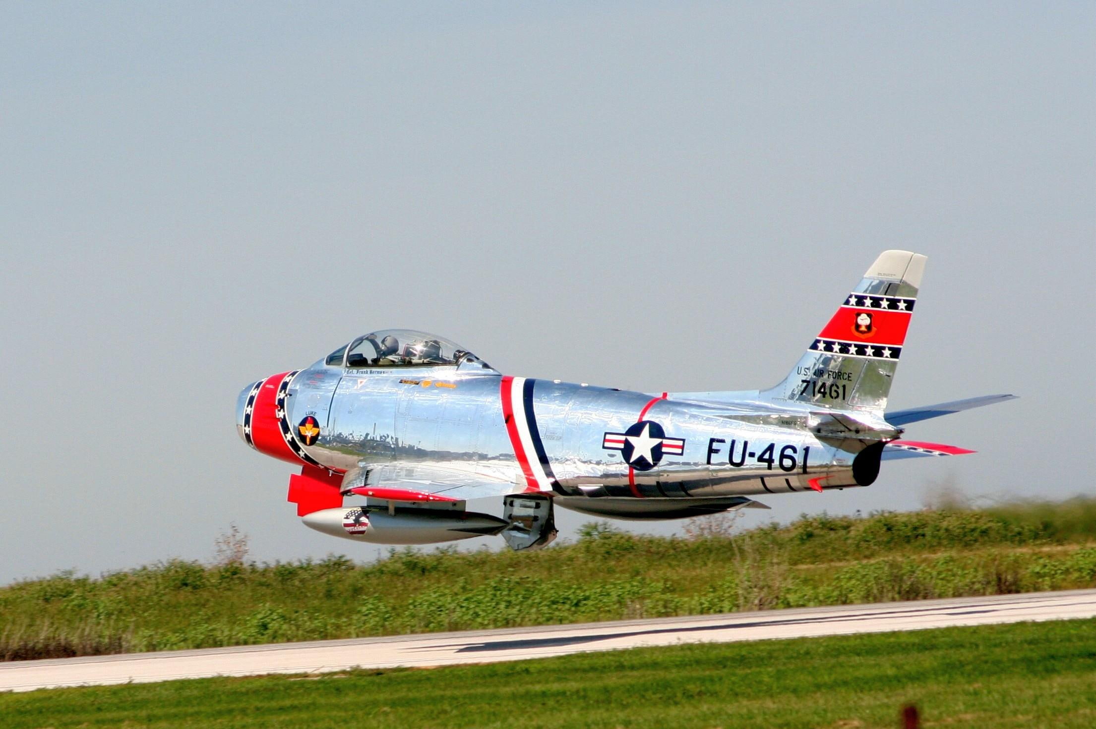 grey, skimming, american, go, red, low, f-86, aircraft planes, saber, north, plane, 1080P, picture, HD Wallpaper