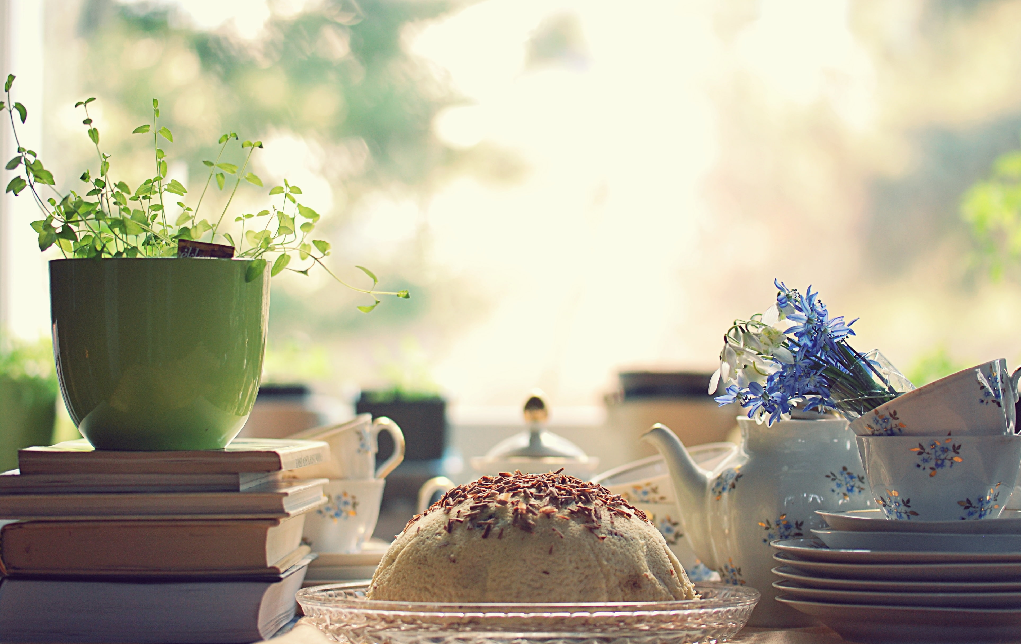 drink, Cup, tea cup, celebration, backgrounds, blue, books, light, clear, dinnerware, snack, Breakfast, flower pot, pastry, vase, bakery, outdoors, cookie, HD Wallpaper
