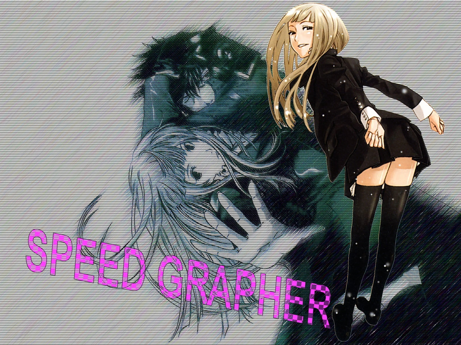 720P, Tennouzu Kagura, hairstyle, human representation, art and craft, anime girls, graffiti, Speed Grapher, adult, creativity, females, clothing, women, HD Wallpaper