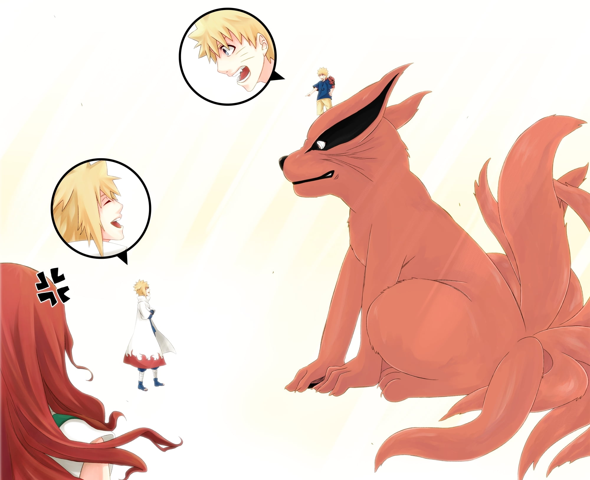 Naruto, still life, computer Graphic, toy, nine-tailed, family, Naruto Uzumaki, Namikaze Minato, anime, image, 1080P, animal wildlife, were you momo, art and craft, HD Wallpaper