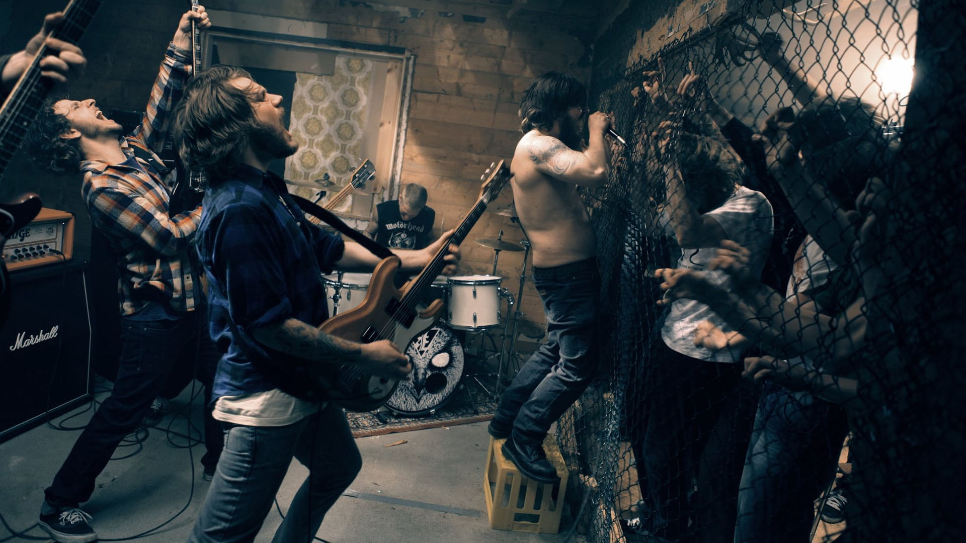 popular Music Concert, denim, show, real people, music, communication, kvelertak, dark, group Of People, repair shop, indoors, small business, musician, HD Wallpaper