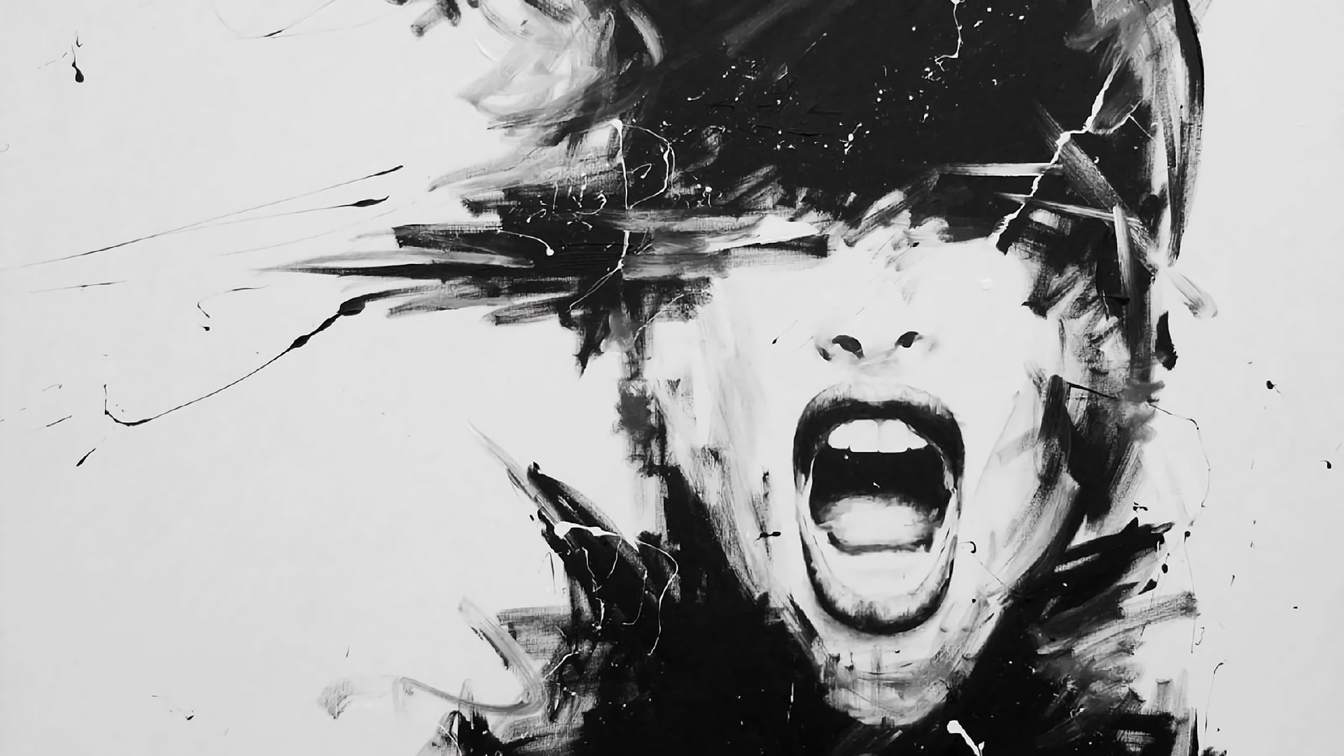 digital art, 1080P, screaming, HD Wallpaper