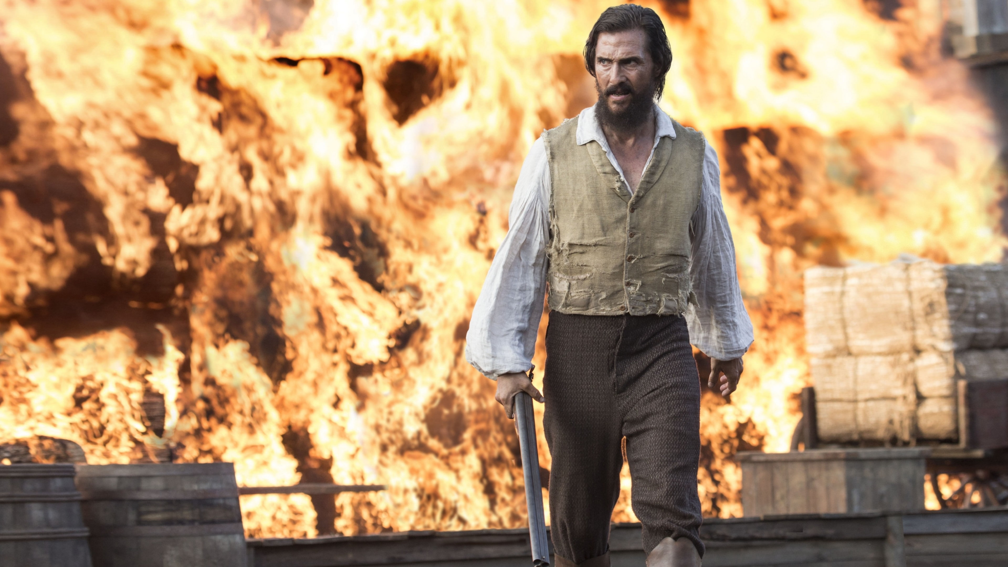 gun, 4K, The Free State of Jones, fire, Matthew McConaughey, Best movies, HD Wallpaper