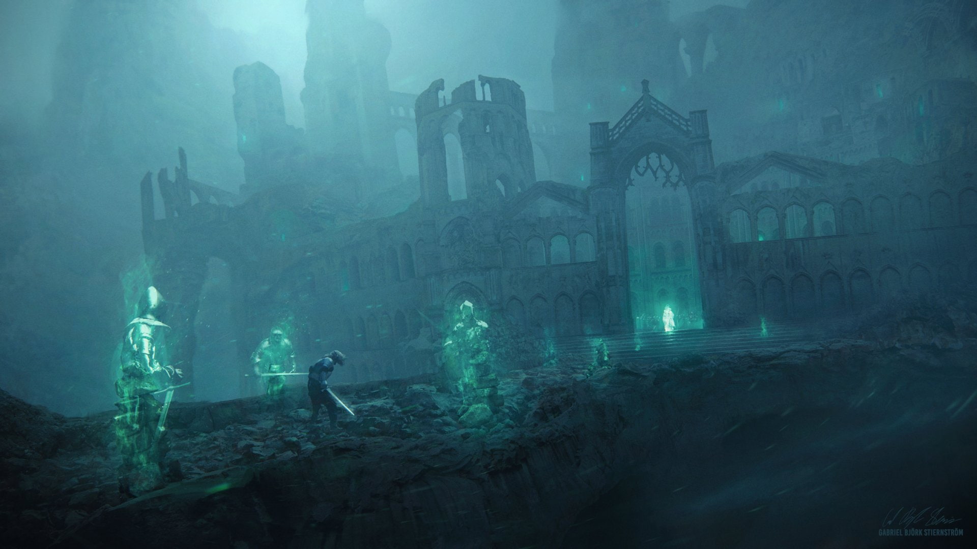 Warrior, Ghost, Fantasy, Sword, 1080P, Ruin, Knight, HD Wallpaper