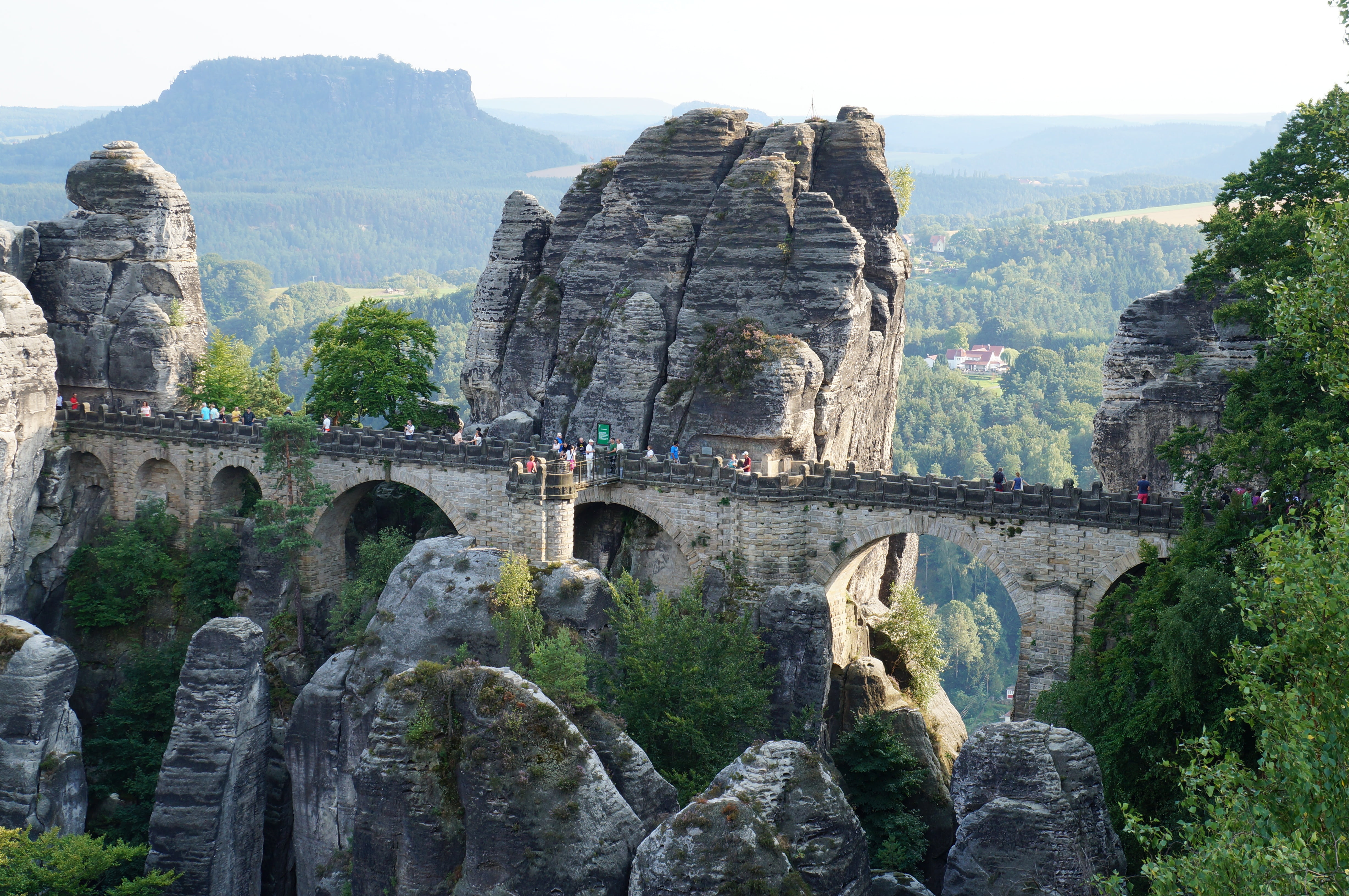 bastei, tree, solid, plant, mountain, the past, travel destinations, day, rock - object, built structure, rock city, no people, travel, building exterior, HD Wallpaper