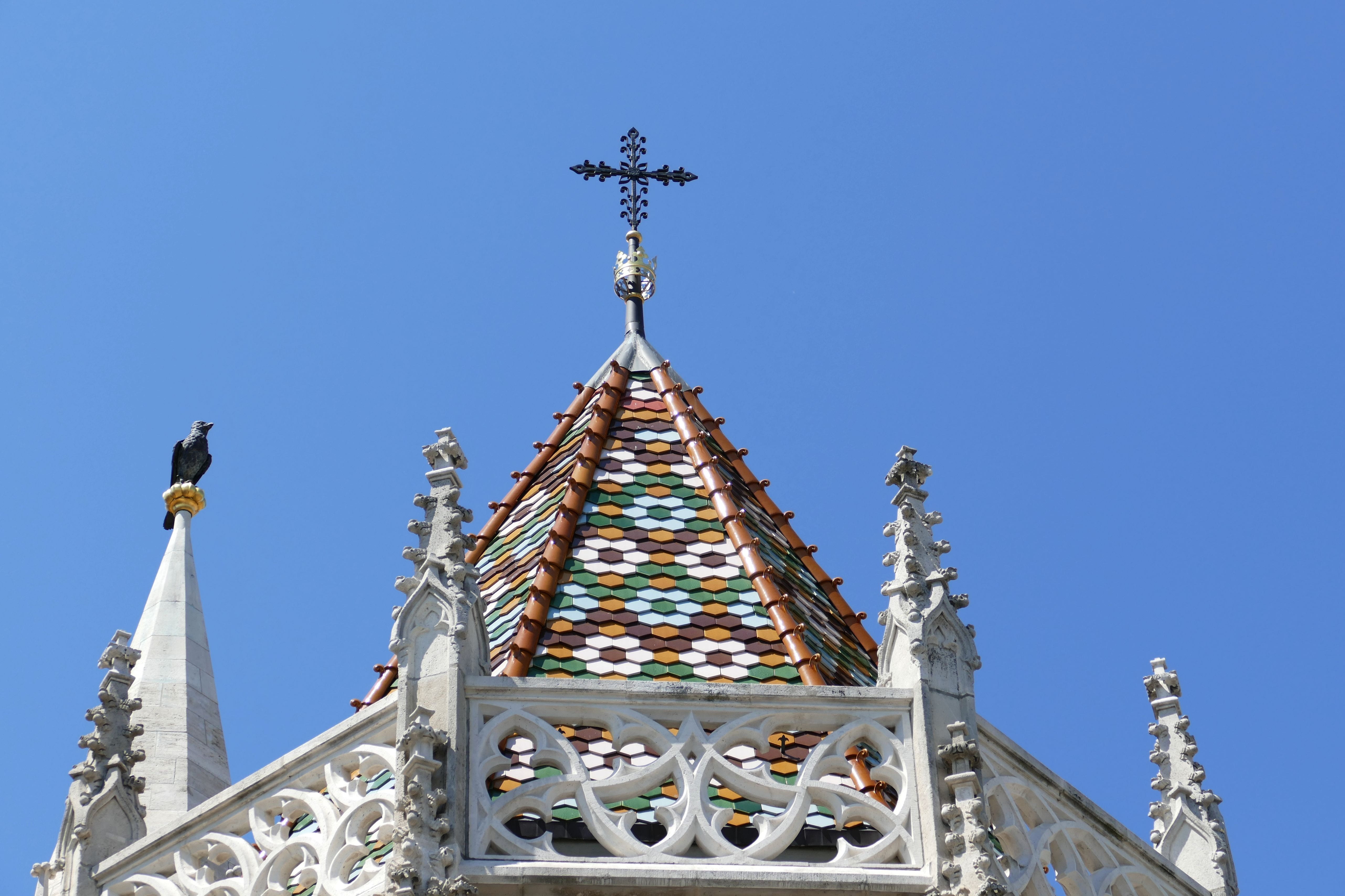 brick, church, 5K, gothic, places of interest, place of worship, historically, roof, belief, matthias church, religion, hungary, pattern, tower, ornate, HD Wallpaper