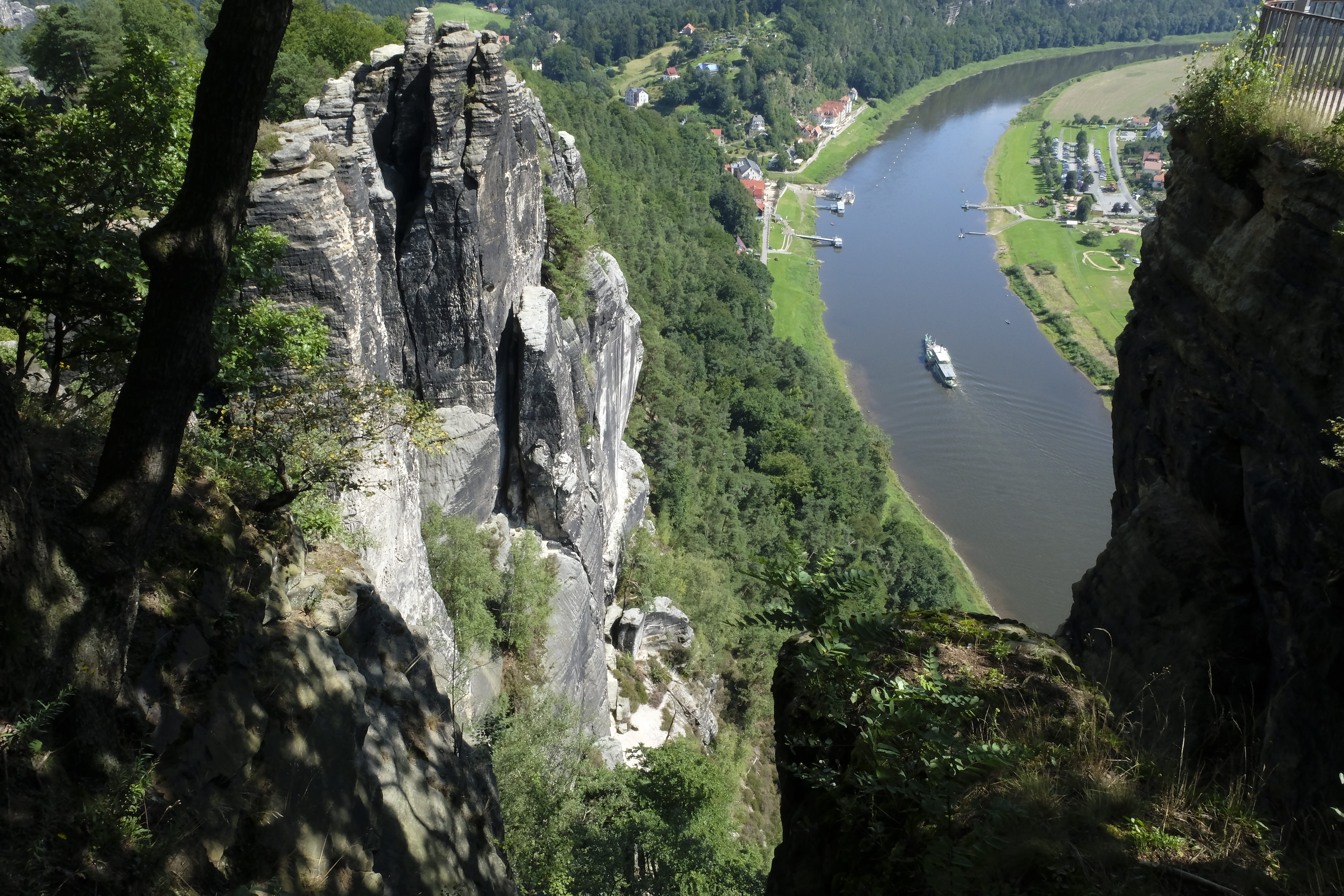 elbe sandstone mountains, rock, plant, view, nature, saxon switzerland, high angle view, scenics - nature, sand stone, day, tranquility, solid, non-urban scene, HD Wallpaper