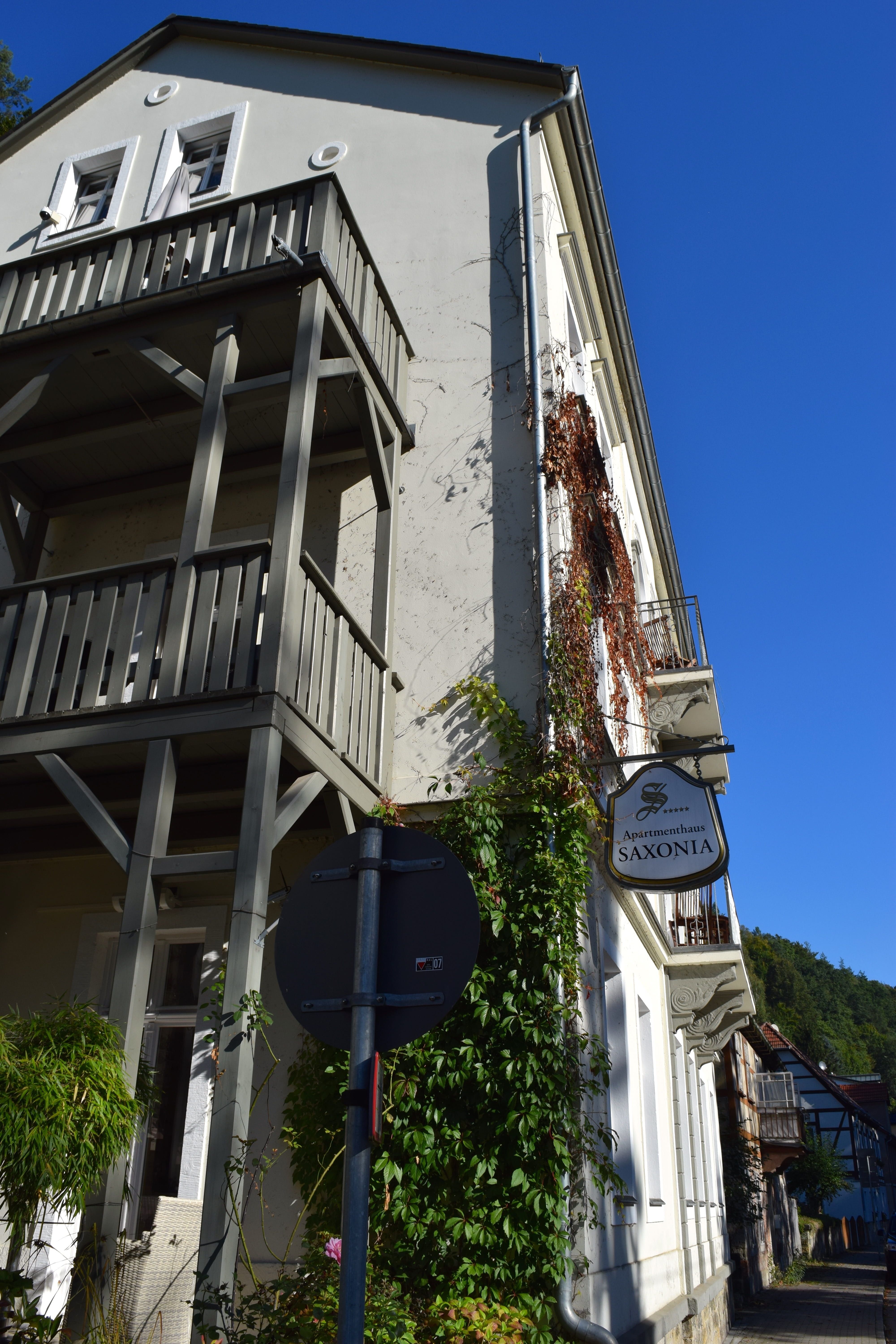 sky, apartment house, Manor House, plant, bad schandau, day, building, clear sky, no people, outdoors, Architecture, nature, saxon switzerland, history, Phone HD Wallpaper