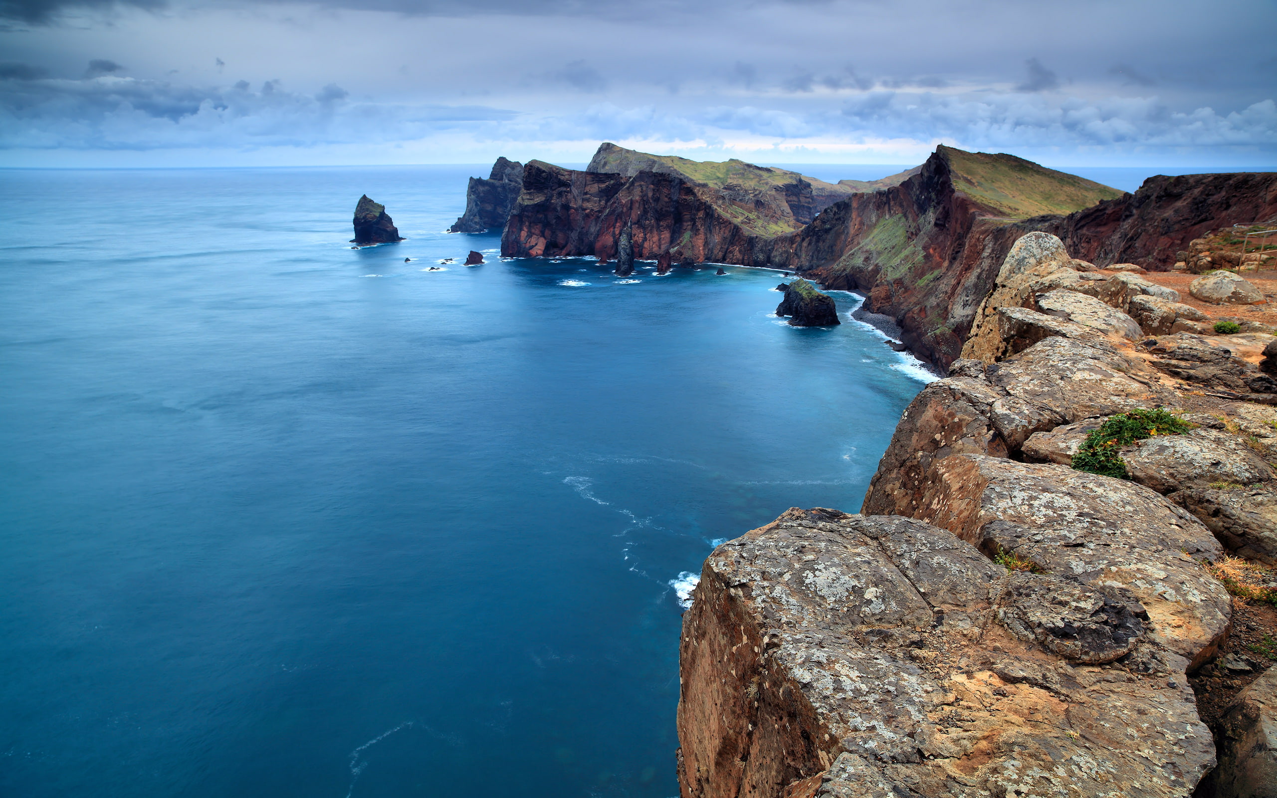 Madeira Islands, Cliffs, Cloudy, 2K, Sunrise, HD Wallpaper