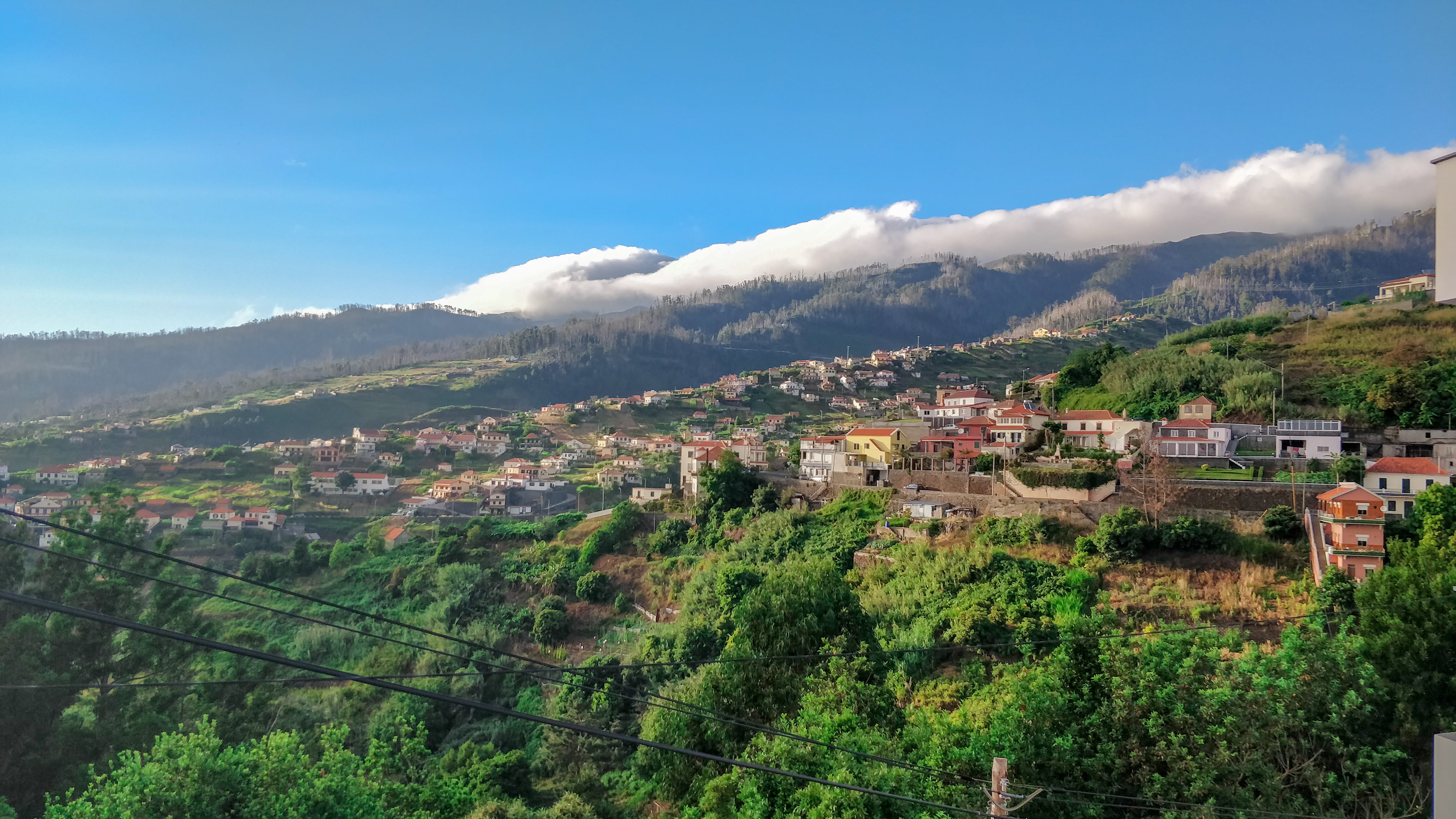 mountain, portugal, village, mountain range, tree, madeira, nature, landscape, building, plant, architecture, built structure, sky, environment, day, clouds, HD Wallpaper