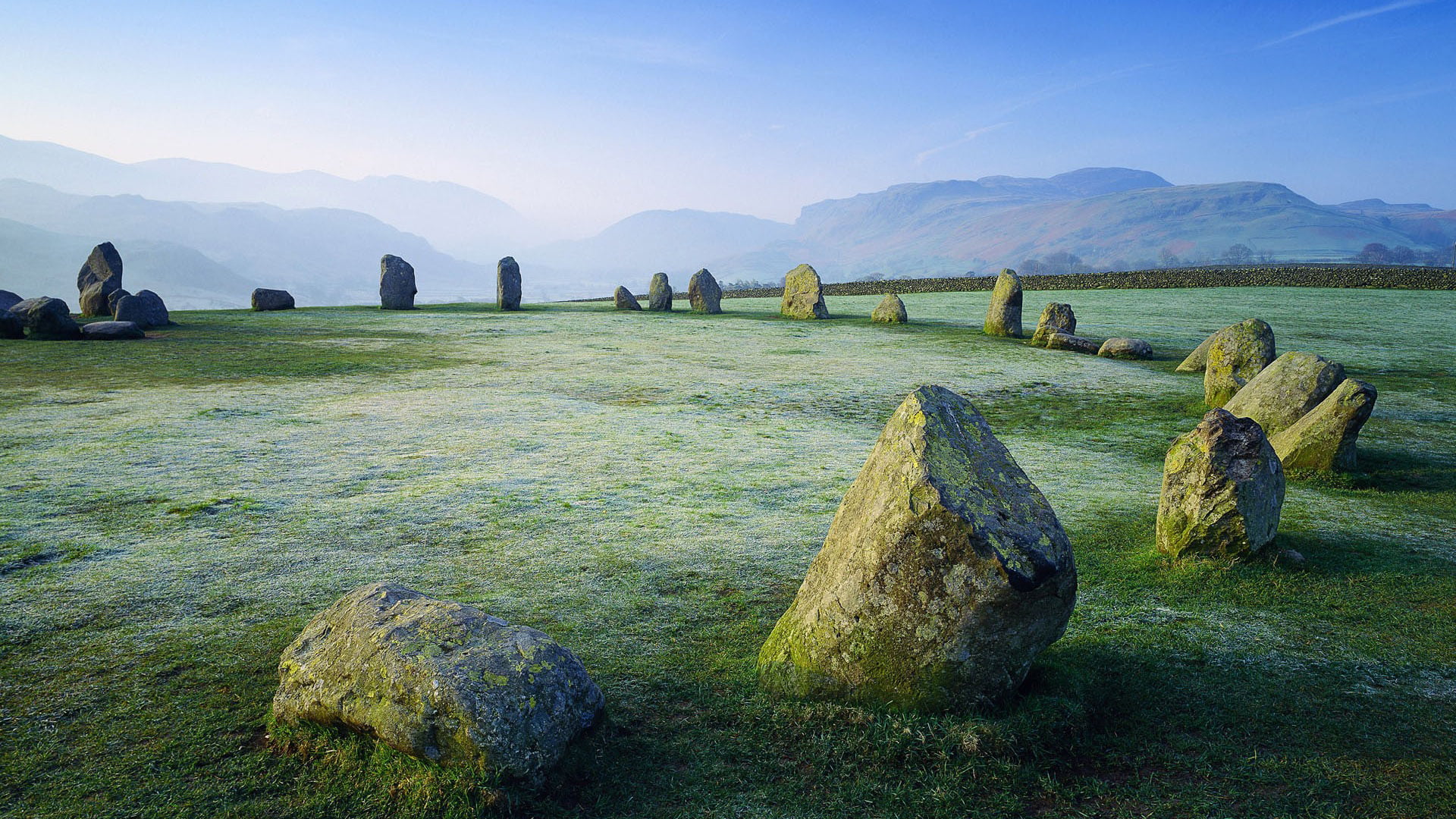 landscape, field, environment, green color, solid, structure, grass, beauty in nature, day, plant, mountain range, rock - object, land, 1080P, mountain, HD Wallpaper