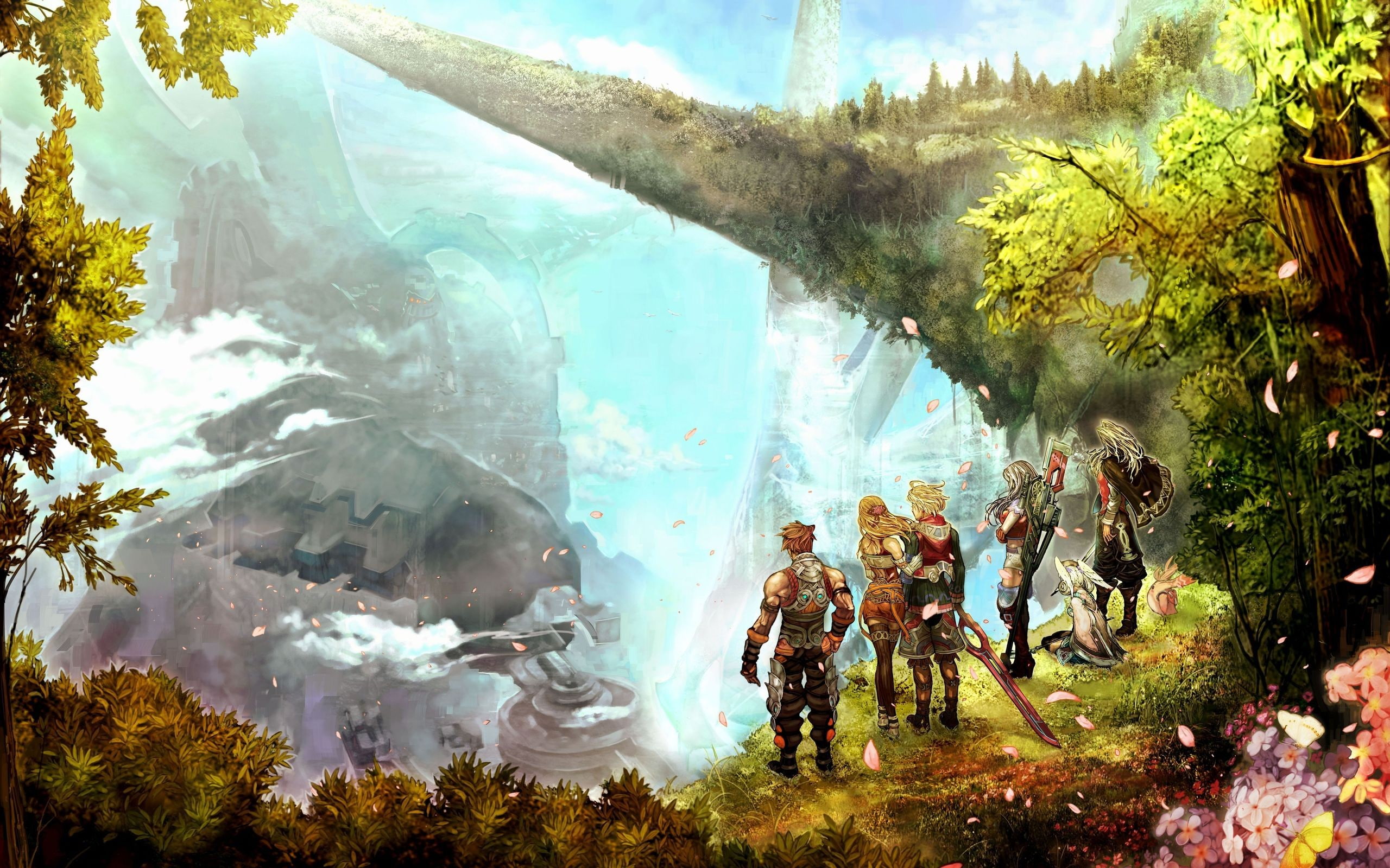 fantasy art, cliff, Xenoblade Chronicles, 2K, HD Wallpaper