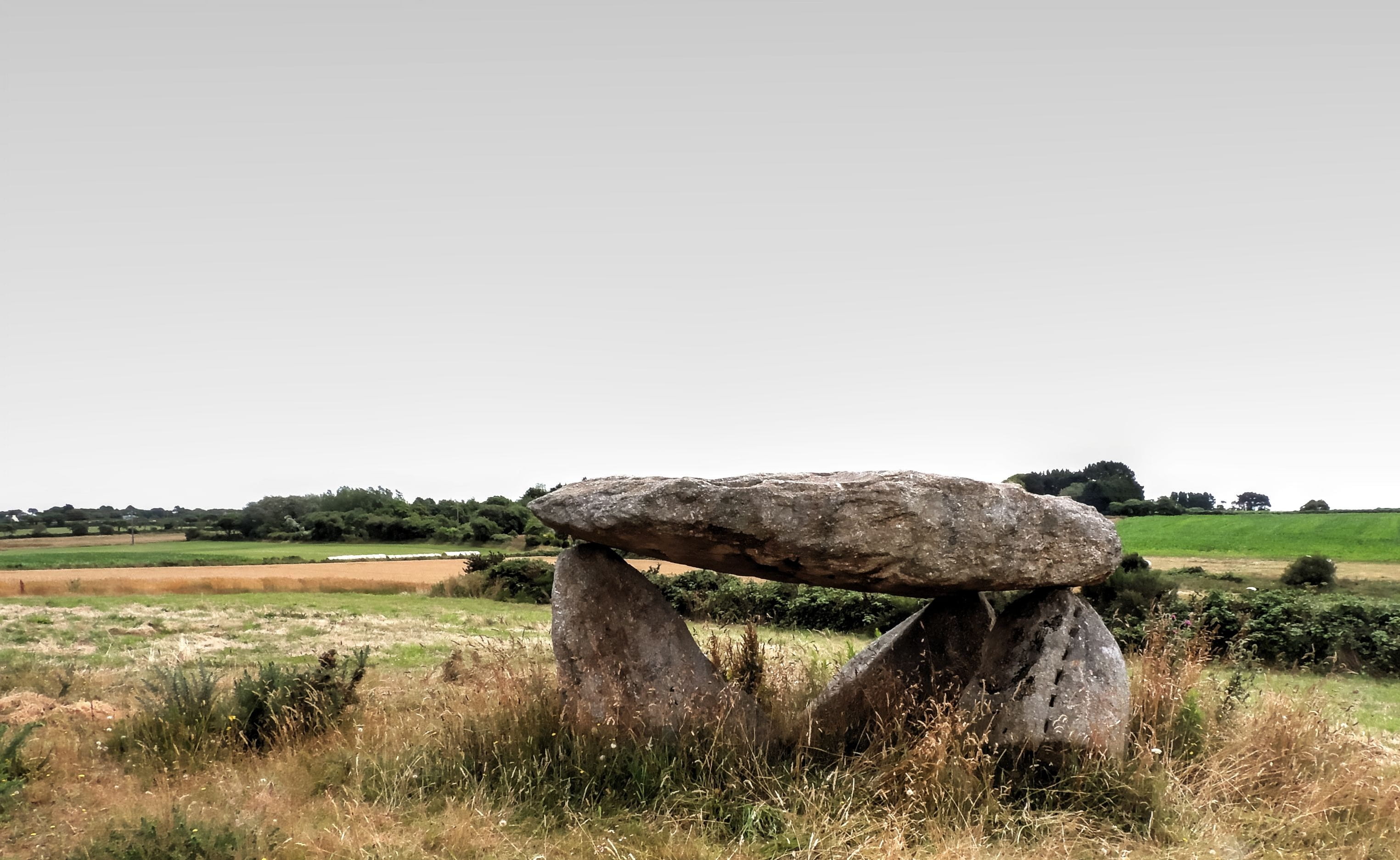 scenics - nature, Dolmen, grass, field, outdoors, no people, ancient, clear sky, archaeology, tranquil scene, tranquility, architecture, Ancient Times, HD Wallpaper