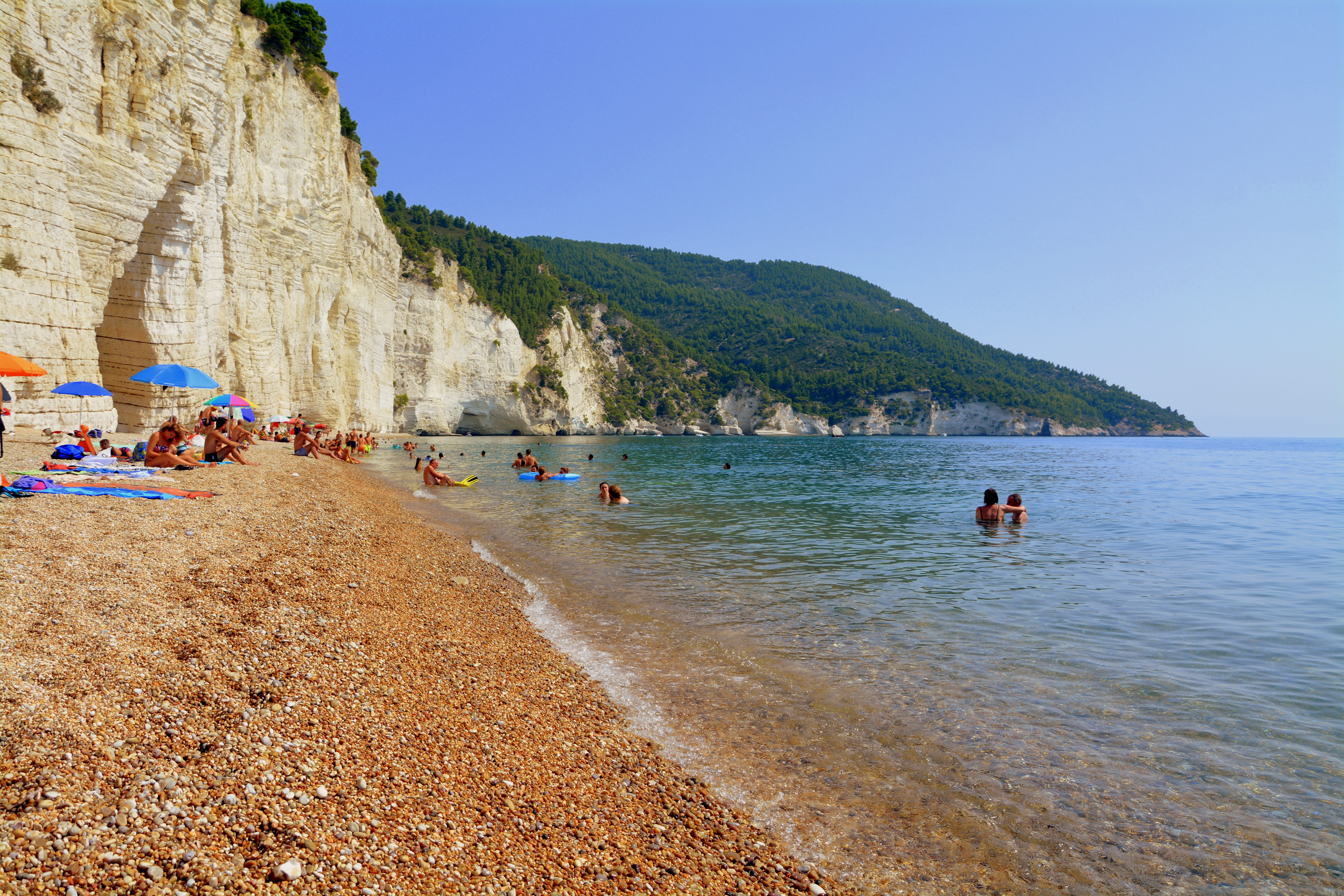 beach, sky, water, scenics - nature, crowd, holiday, mountain, bathers, land, sea, vacations, group of people, nature, trip, vignanotica, 5K, sand, outdoors, HD Wallpaper