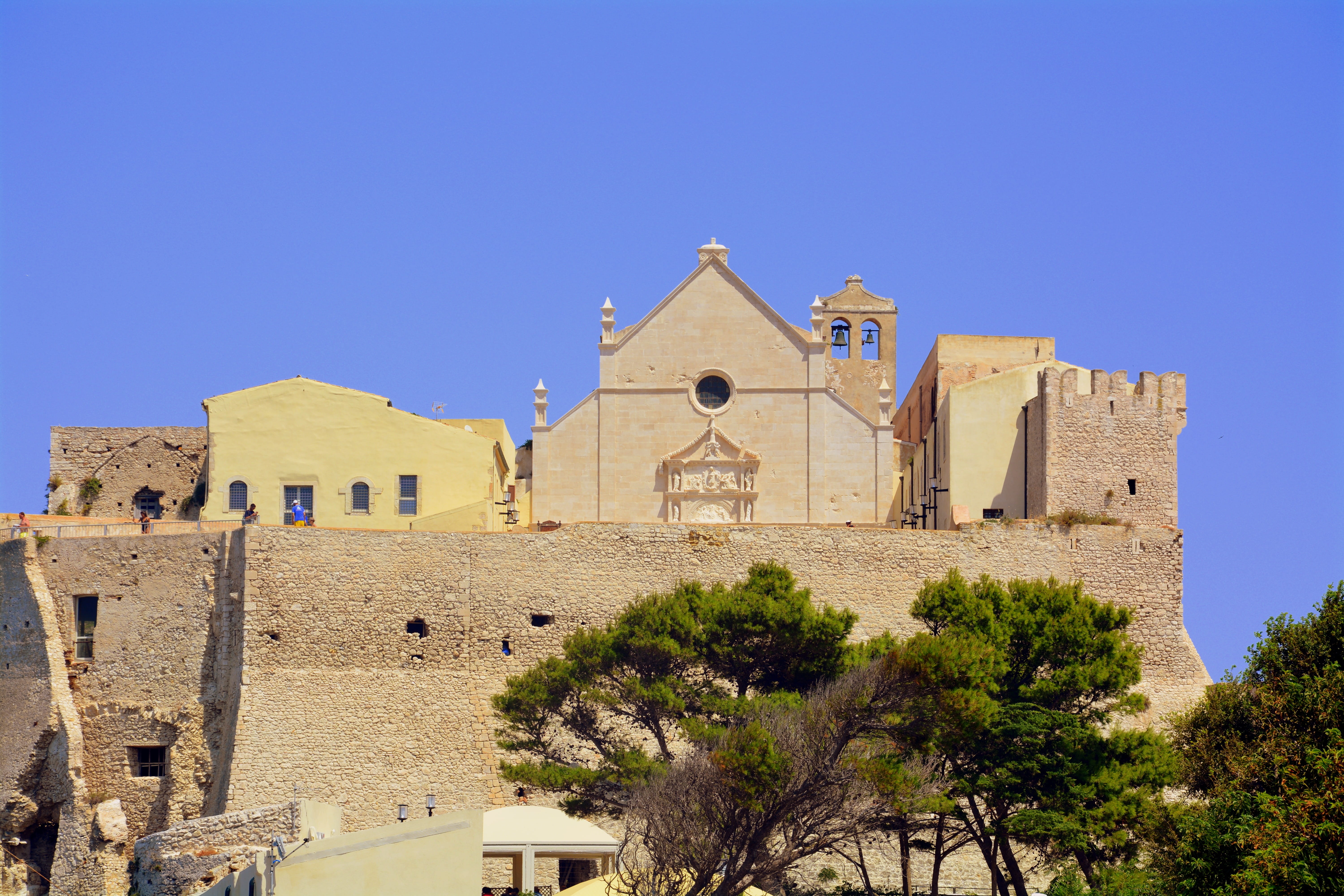 clear sky, history, puglia, built structure, plant, nature, the past, belief, day, the quakes, architecture, 5K, outdoors, island, san nicola, gargano, HD Wallpaper