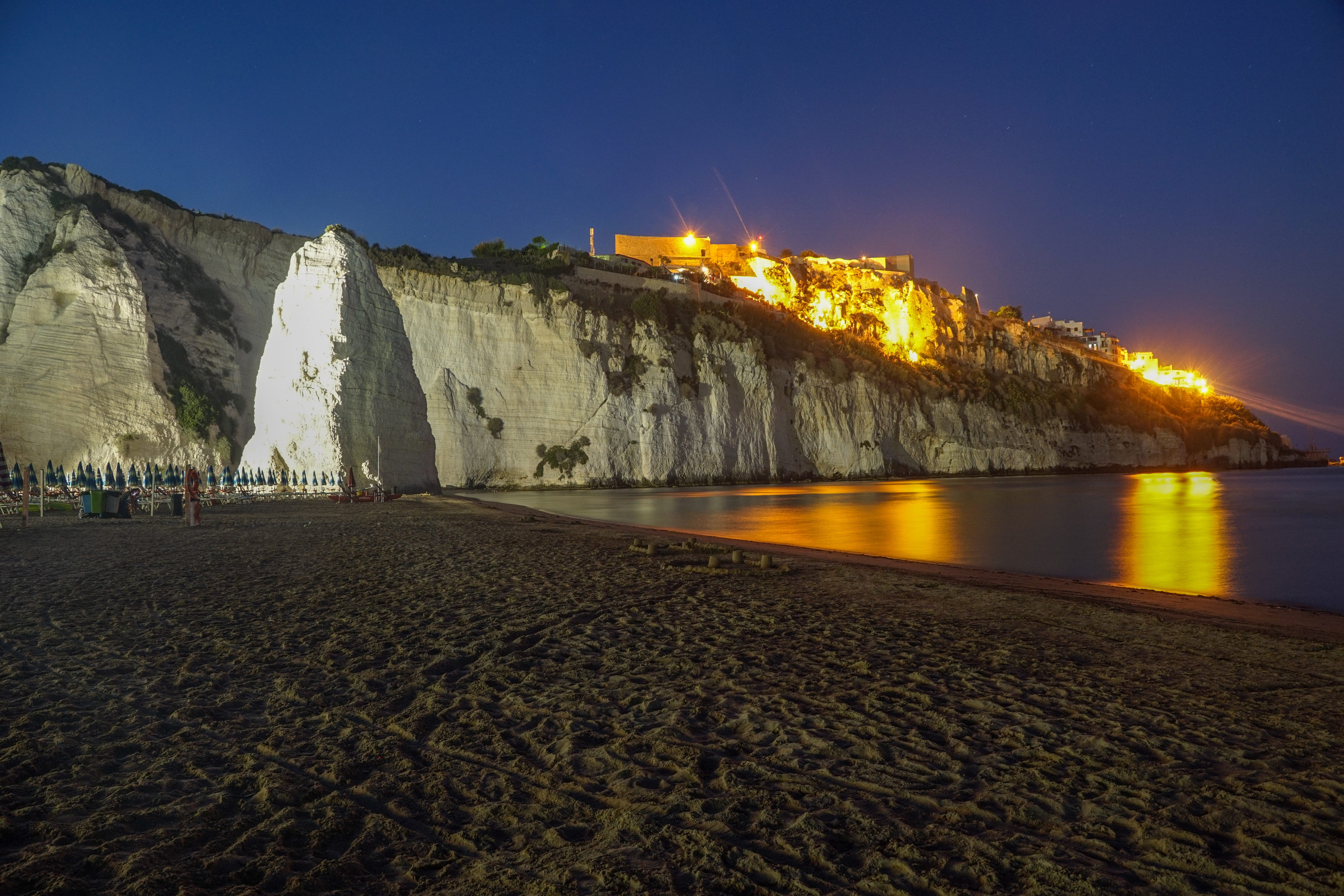 Italy, no people, coastline, clear sky, plant, travel destinations, holiday, dusk, industry, travel Locations, city, built structure, illuminated, Sand, HD Wallpaper