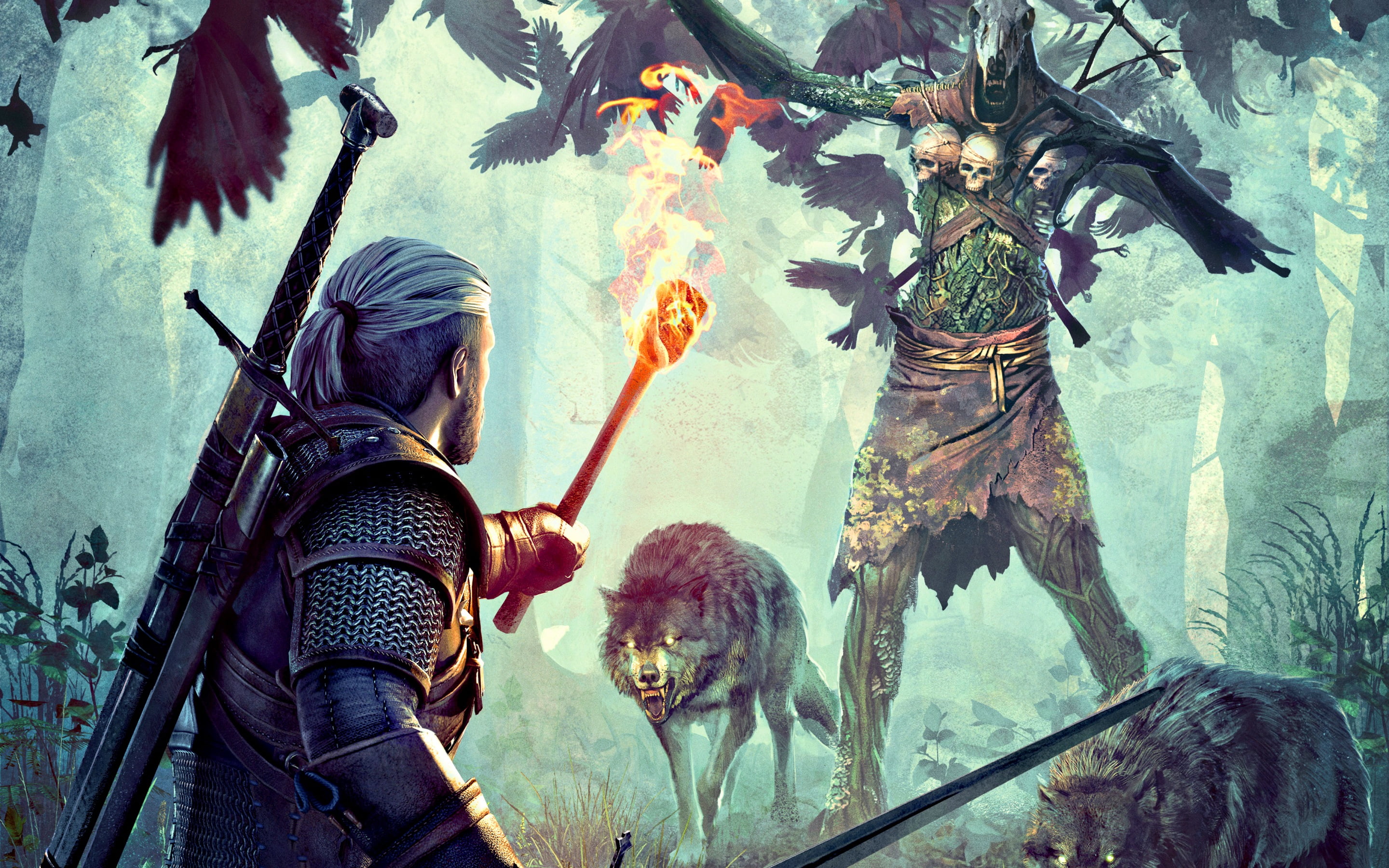fish, real people, plant, animals in captivity, group of animals, tree, 2K, marine, hunt, nature, The Witcher, water, day, Games, people, witcher, group of people, HD Wallpaper