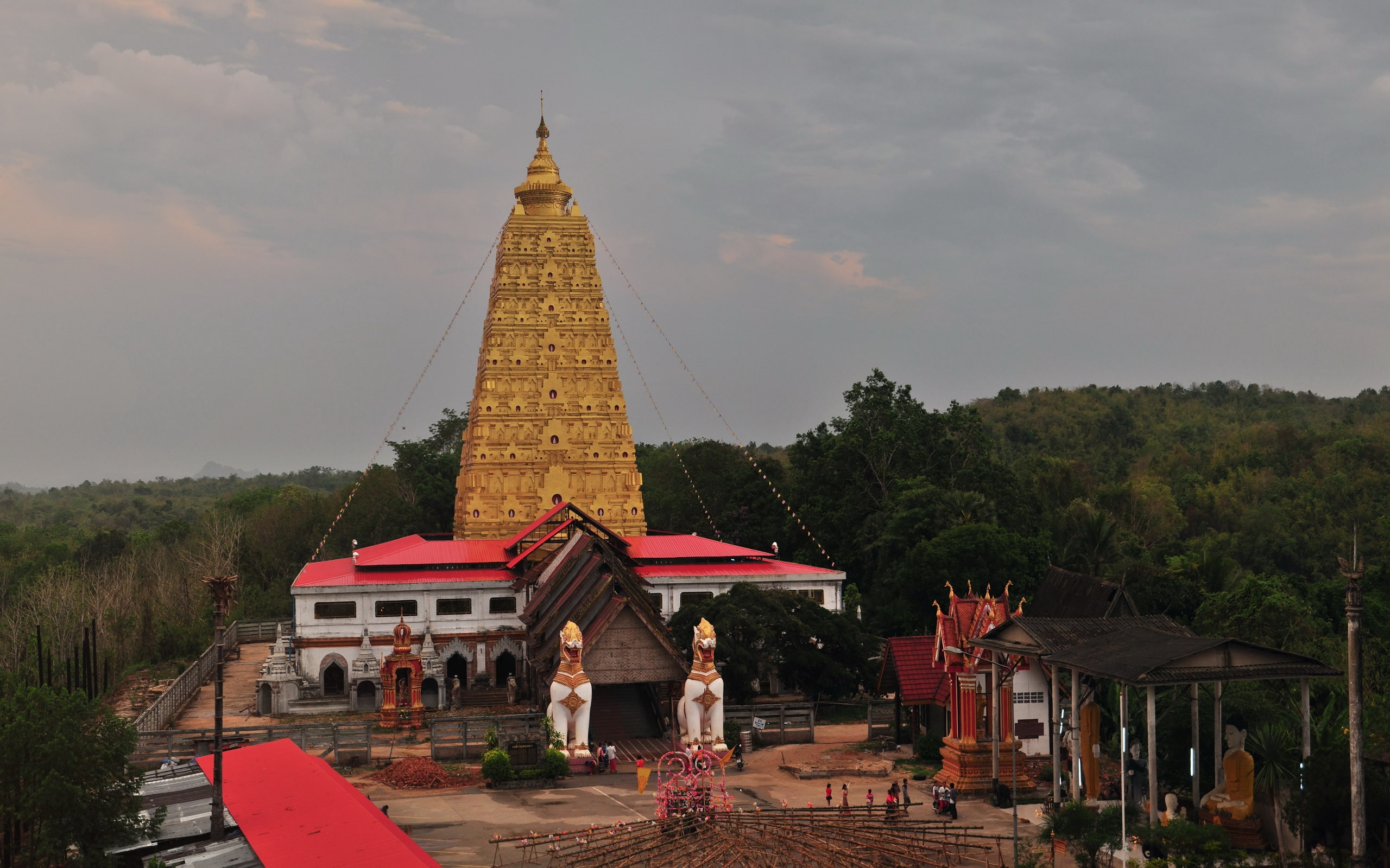 huge, mon, pagoda, 2K, phutthakhaya, chedi, buddhagaya, HD Wallpaper