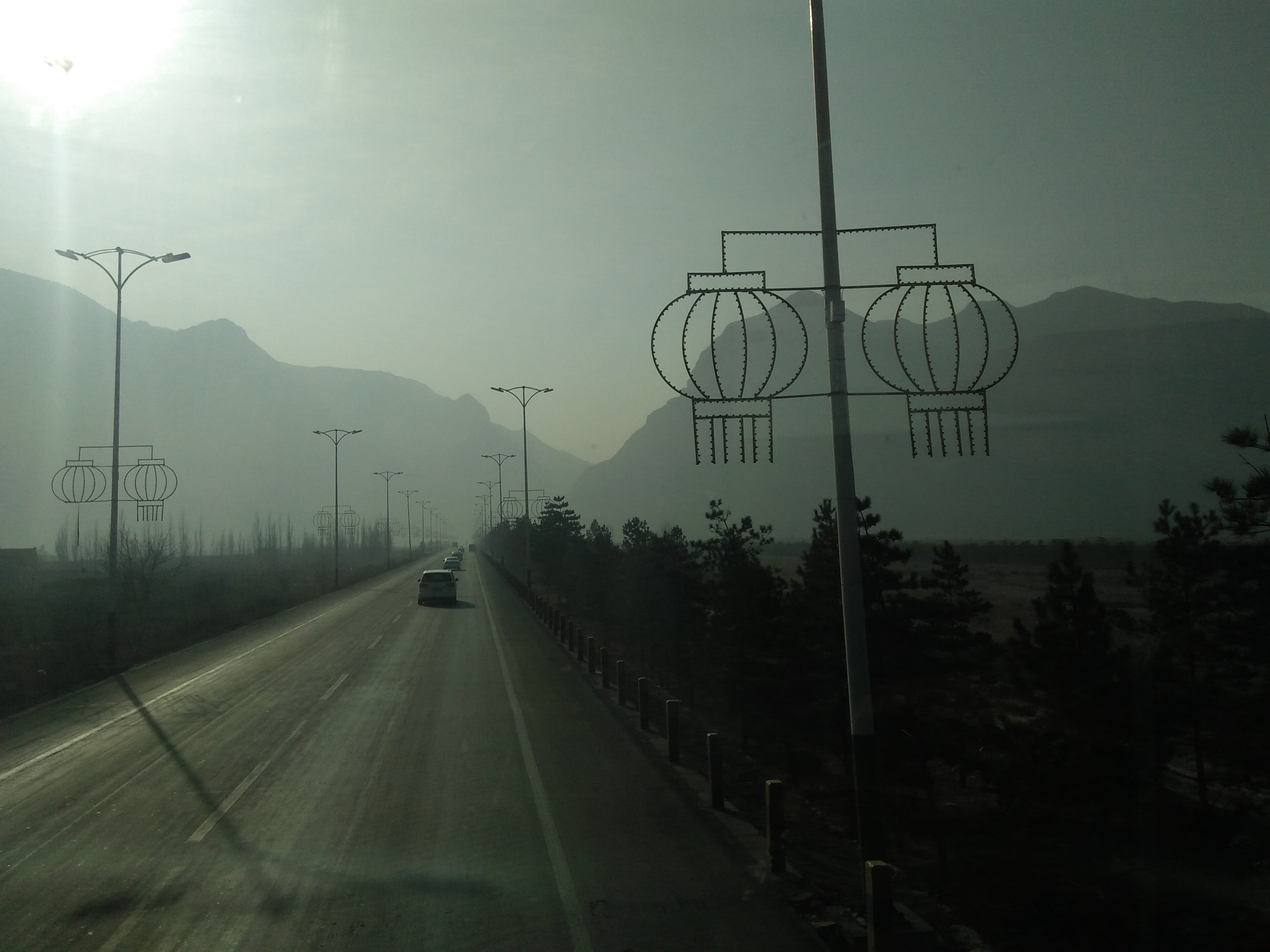 nature, shan, mountain, electricity, no people, direction, heng, mode of transportation, sky, motor vehicle, 2K, power supply, street light, electricity pylon, HD Wallpaper