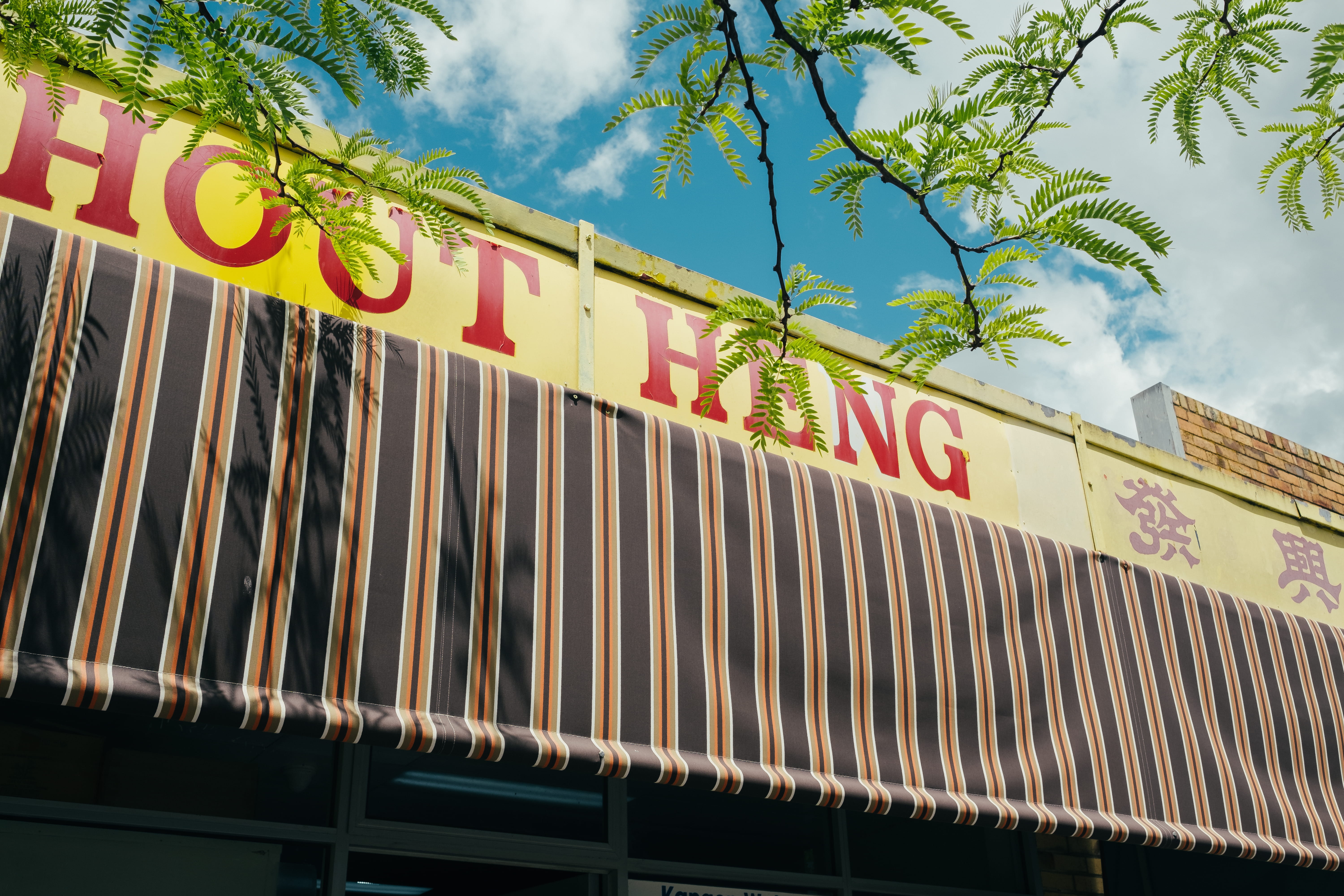 plant, 5K, sign, nature, cloud - sky, melbourne, building exterior, capital letter, multi colored, outdoors, tree, australia, stilllife, signage, heng, HD Wallpaper
