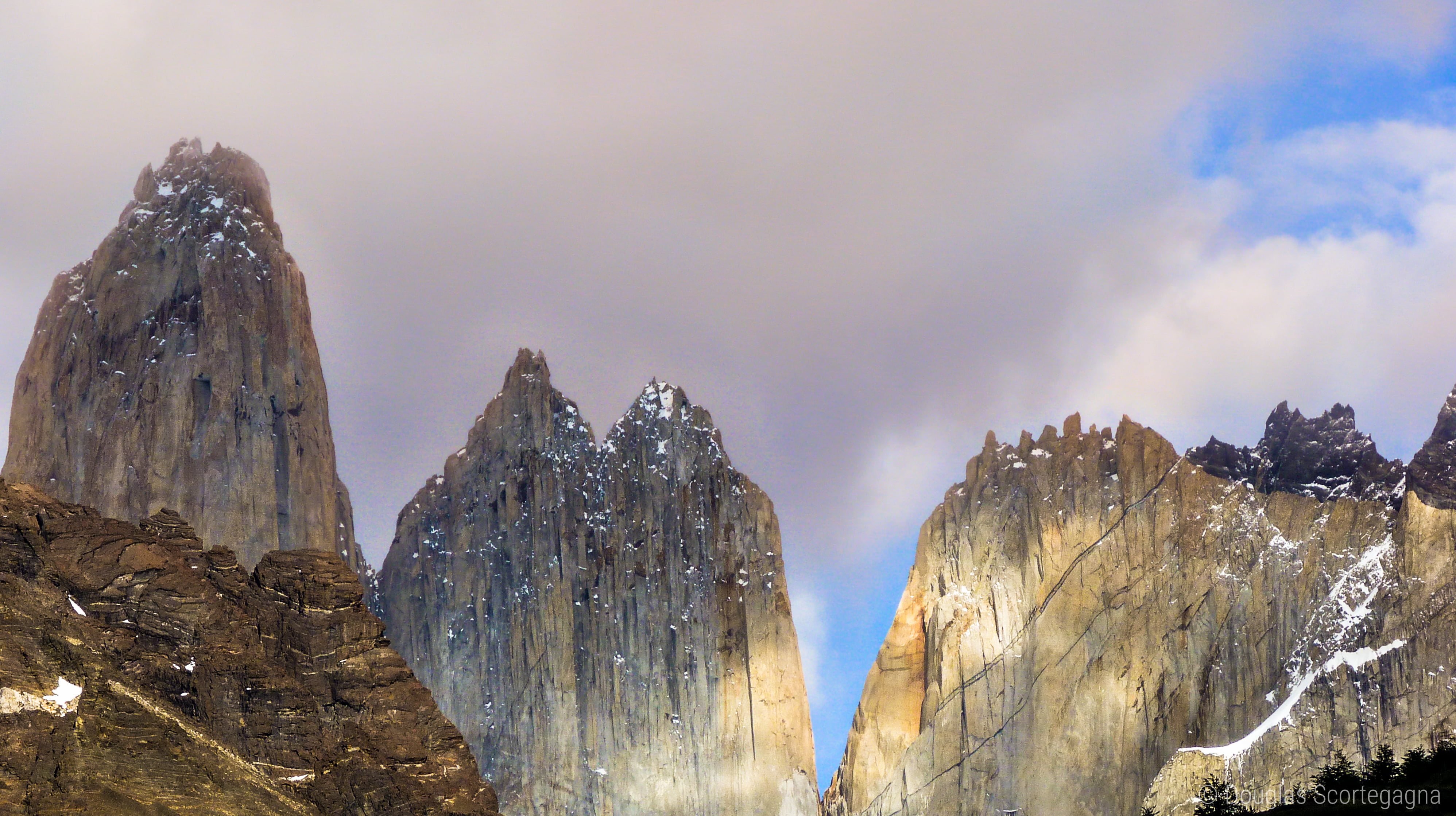 scene, daytime, light, landscapes, scenics, monoliths, snow, mountain Peak, cloud, chile, 4K, patagonia, dolomites, zoom, clouds, las, Las Torres, outdoors, HD Wallpaper