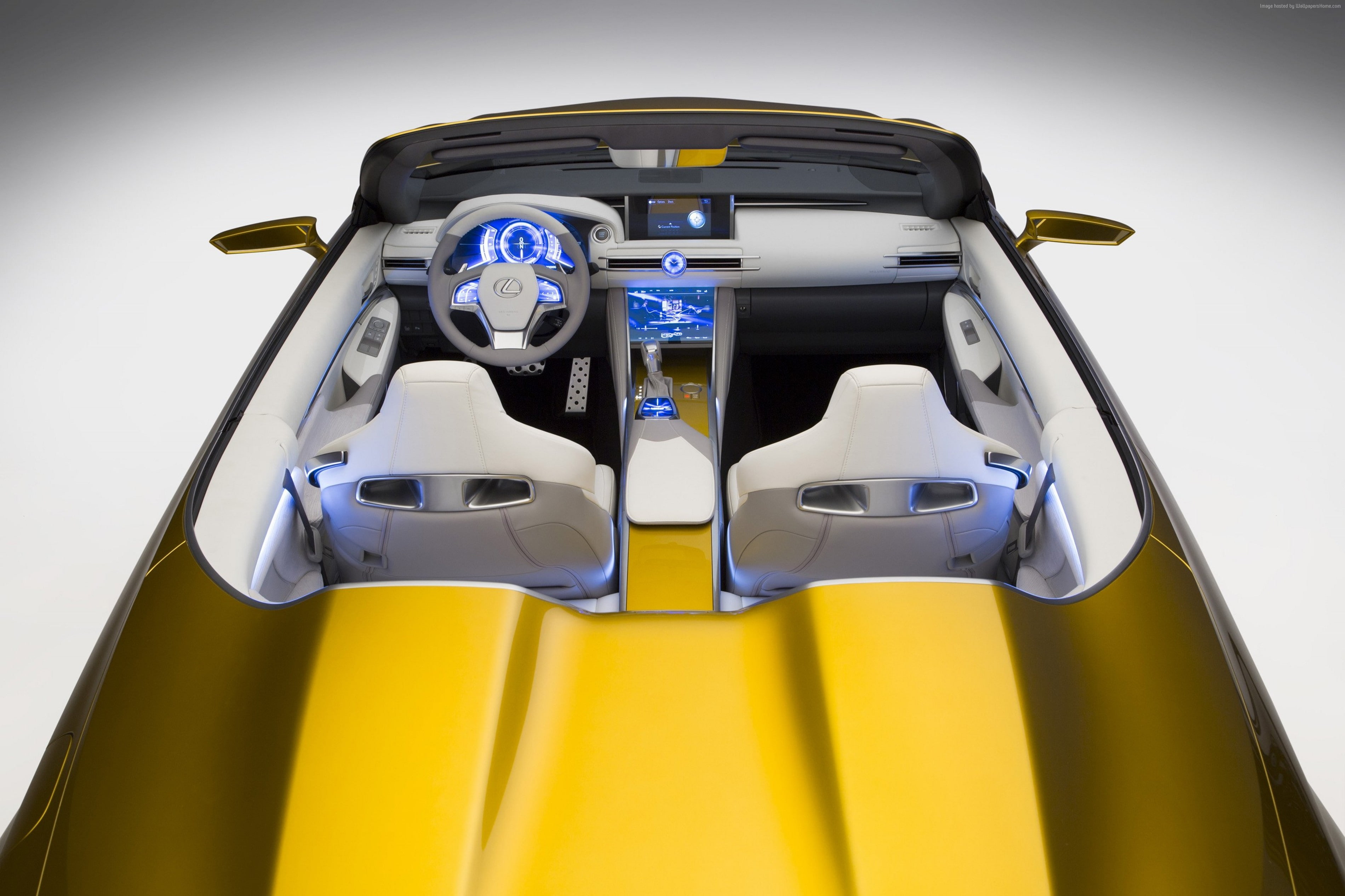 gold, Lexus LF-C2, 2K, supercar, concept, luxury cars, test drive, HD Wallpaper